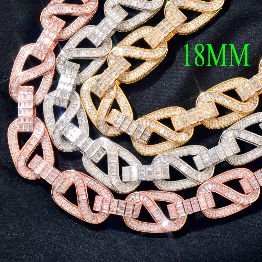 Unisex 18mm / 20mm Stone-Set Geometric Link Necklace & Bracelet — detail 2