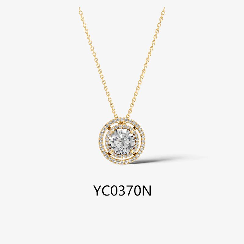 1CT Moissanite Necklace - Round · S925 silver / 40+5cm chain included