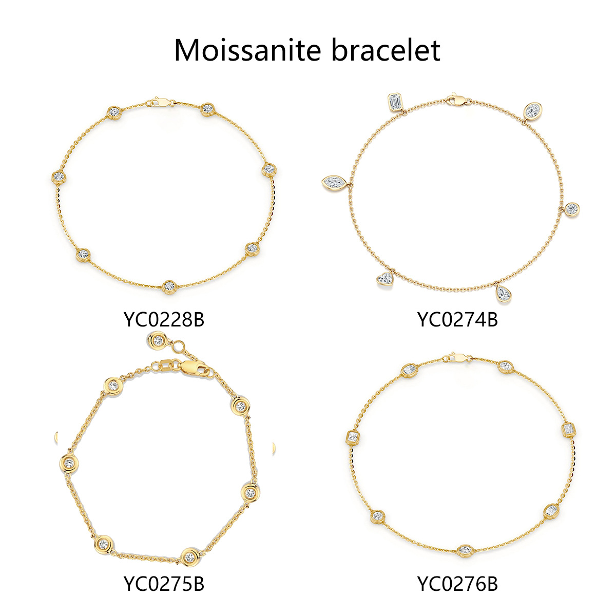 S925 Silver Moissanite Bracelet 18K Gold Plated Luxury Bracelet — detail 3