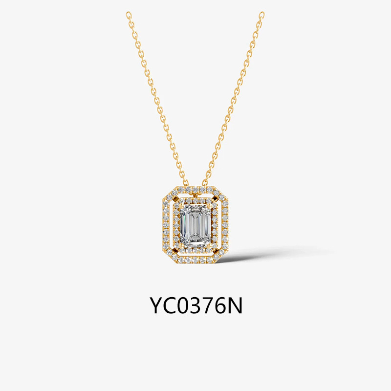 1CT Moissanite Necklace - Emerald · S925 silver / 40+5cm chain included