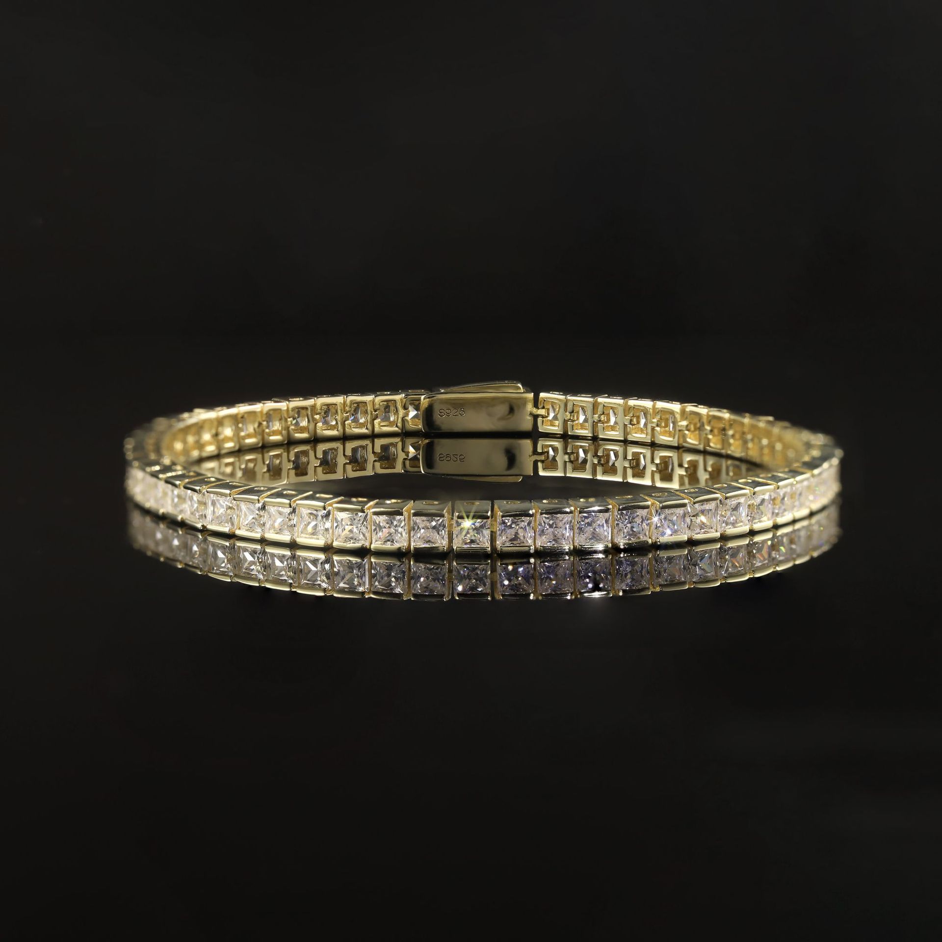 S925 Sterling Silver Moissanite Tennis Bracelet – 6 Stone Shapes, 7 Inches — detail 45