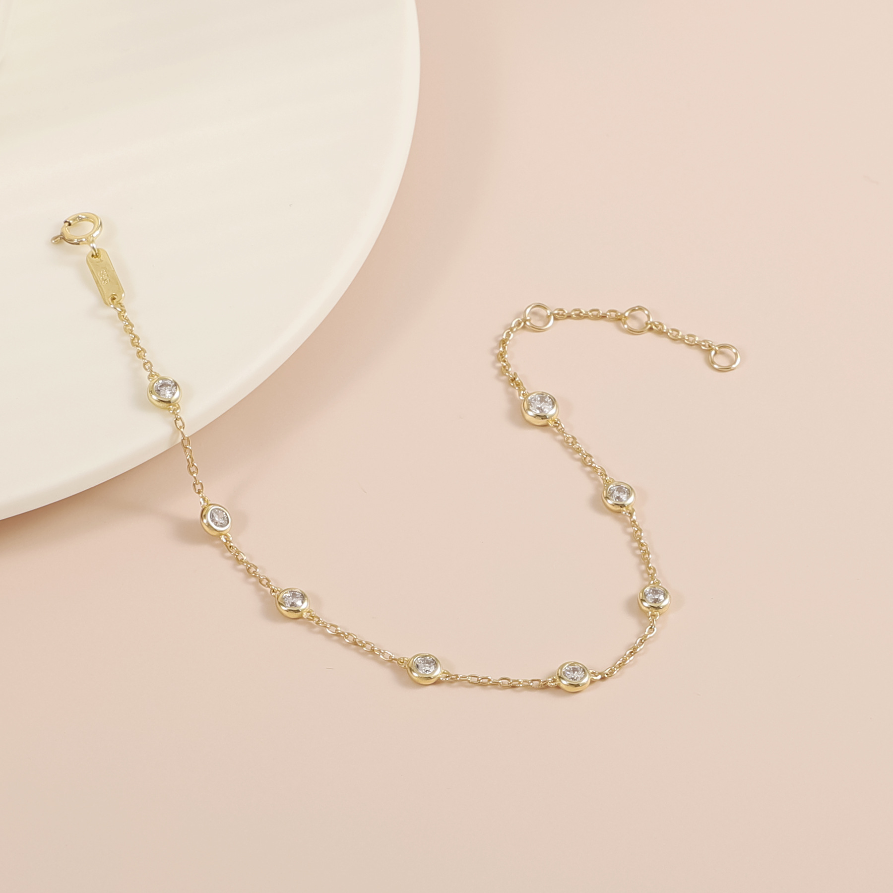 Aodhy Bubble Bezel-Set Moissanite or Lab-Grown Diamond Bracelet — detail 6