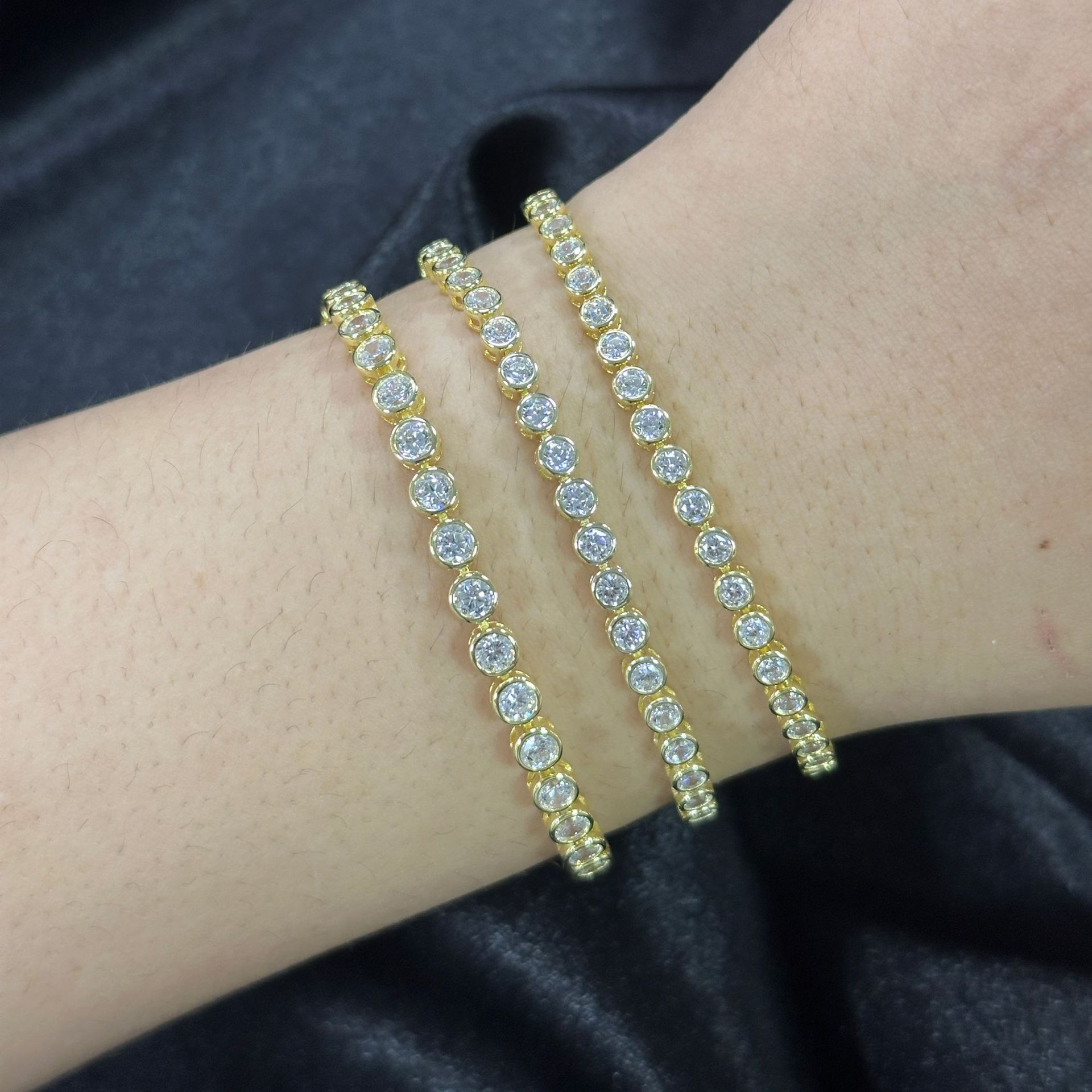 S925 Sterling Silver Bubble Bracelet – Moissanite / Lab-Grown Diamond, 7 Inches — detail 23