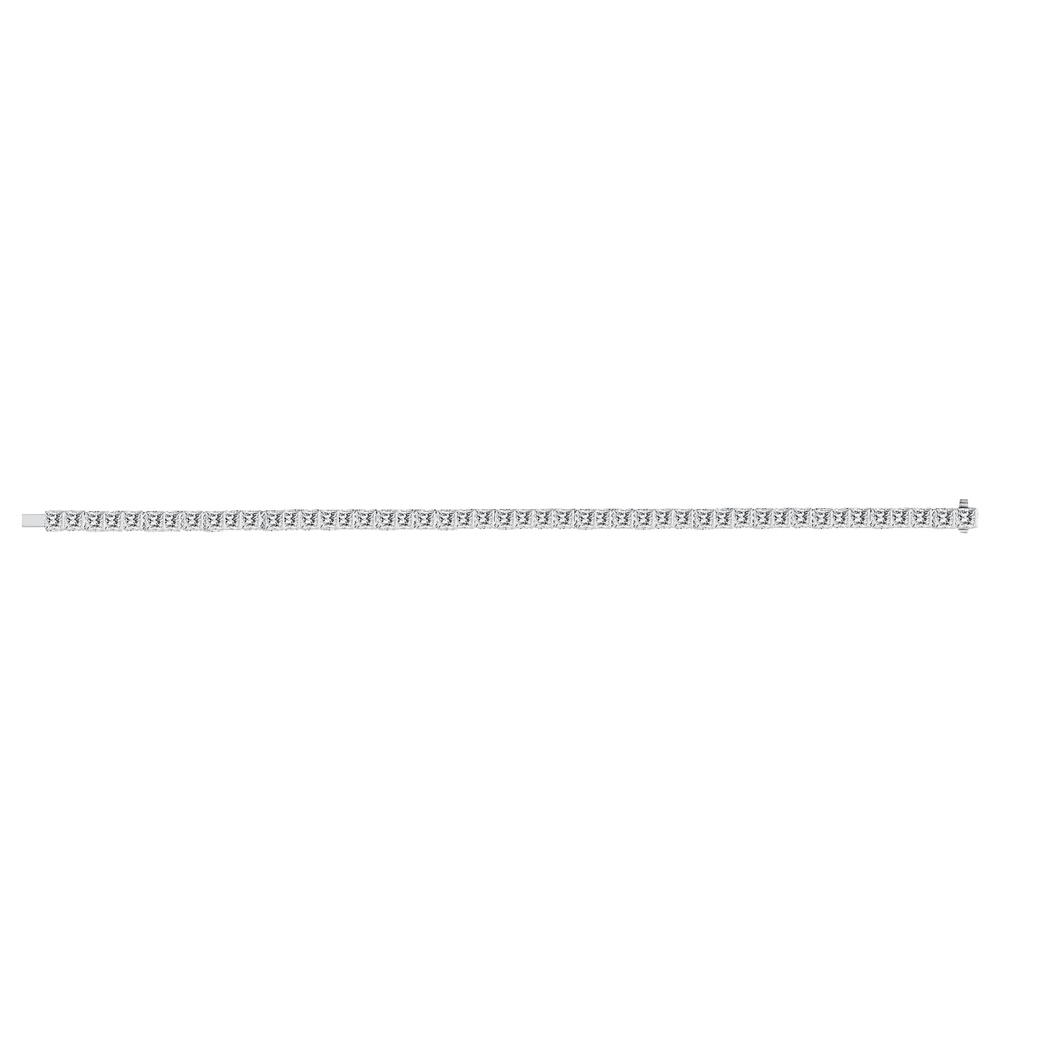 18K White Gold Princess-Cut Lab-Grown Diamond Tennis Bracelet – Approx. 8.7ct, 17cm — detail 8