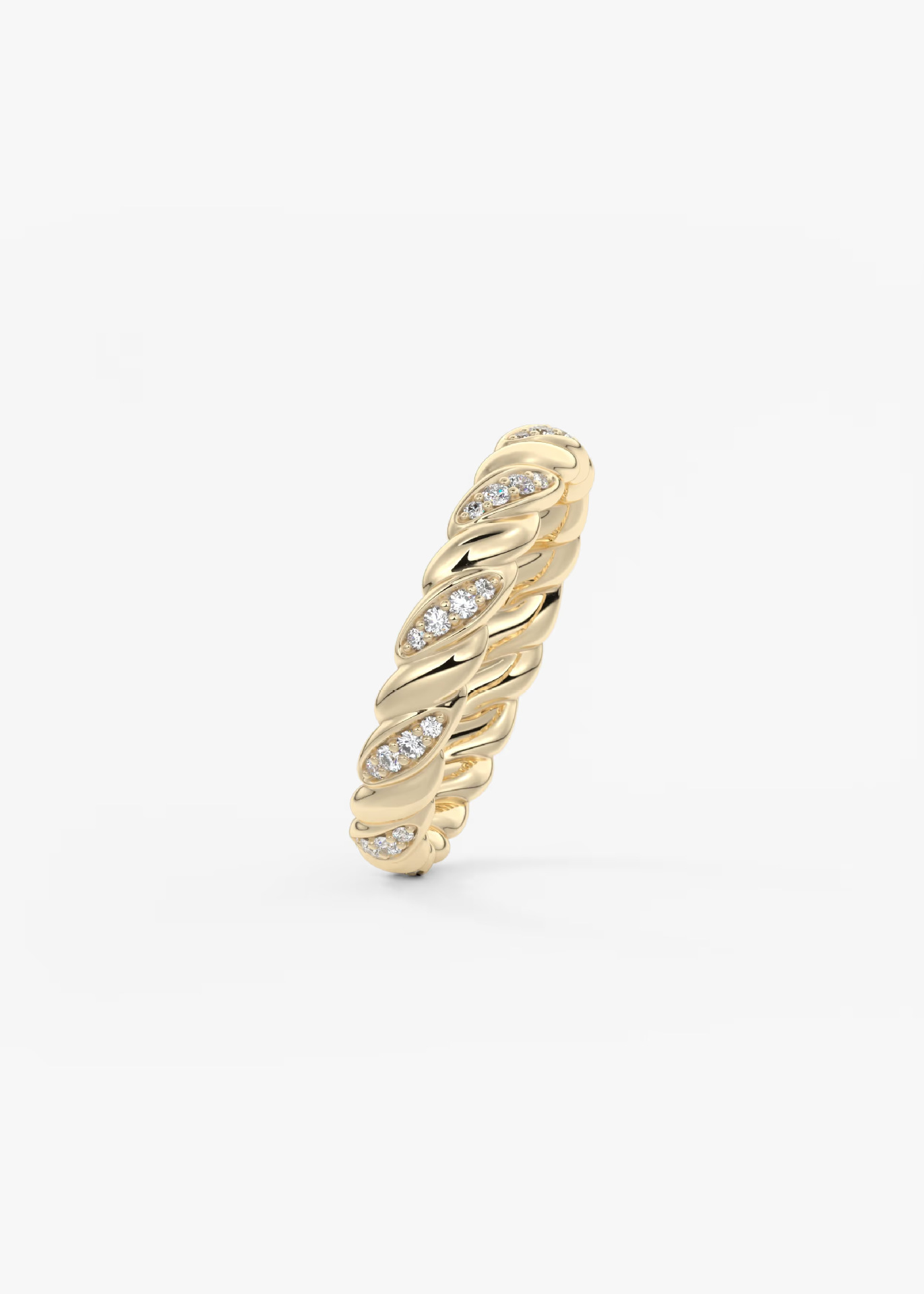 Twisted Moissanite Ring S925 Sterling Silver 18K Gold Plated Stackable Wedding Band — detail 3