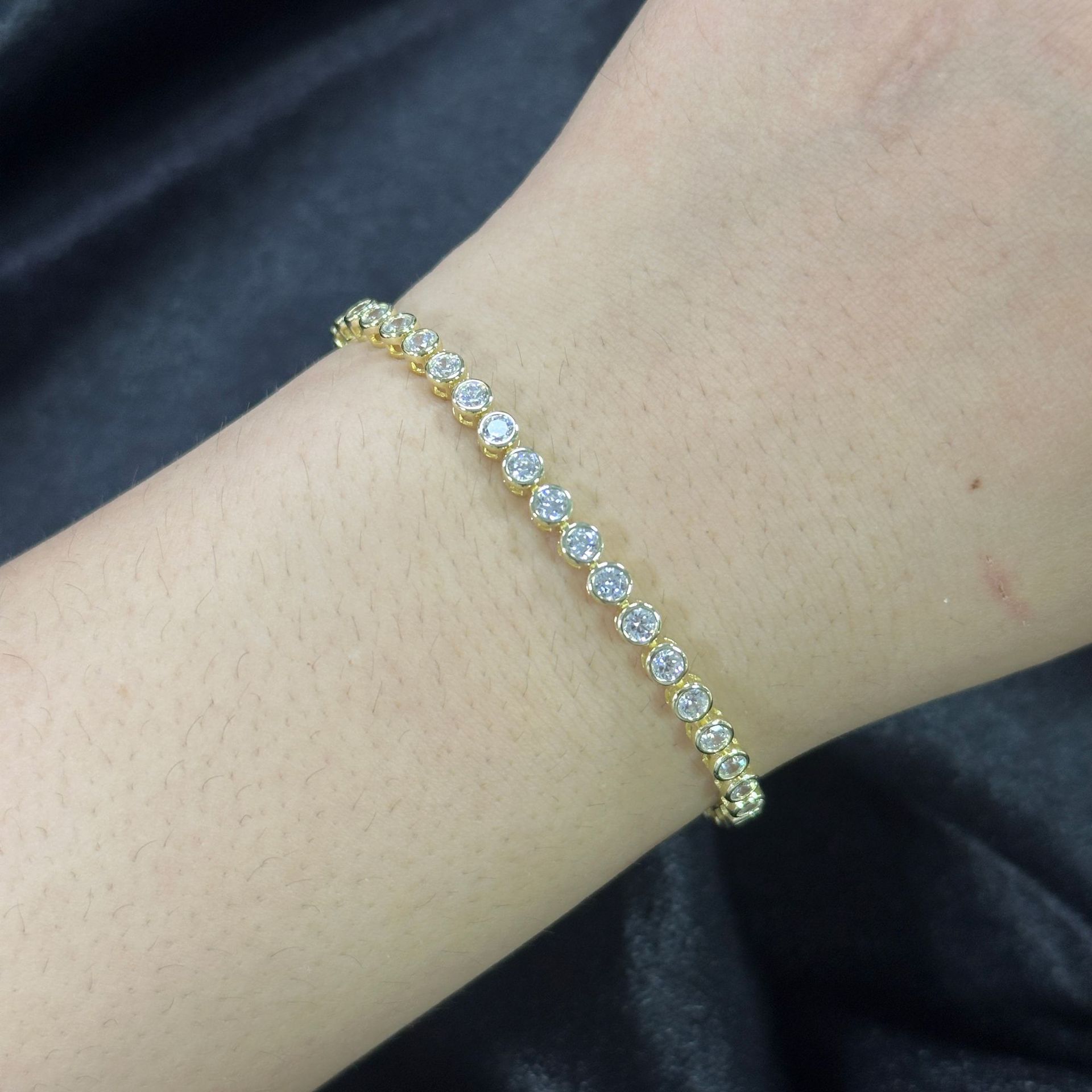 S925 Sterling Silver Bubble Bracelet – Moissanite / Lab-Grown Diamond, 7 Inches — detail 9