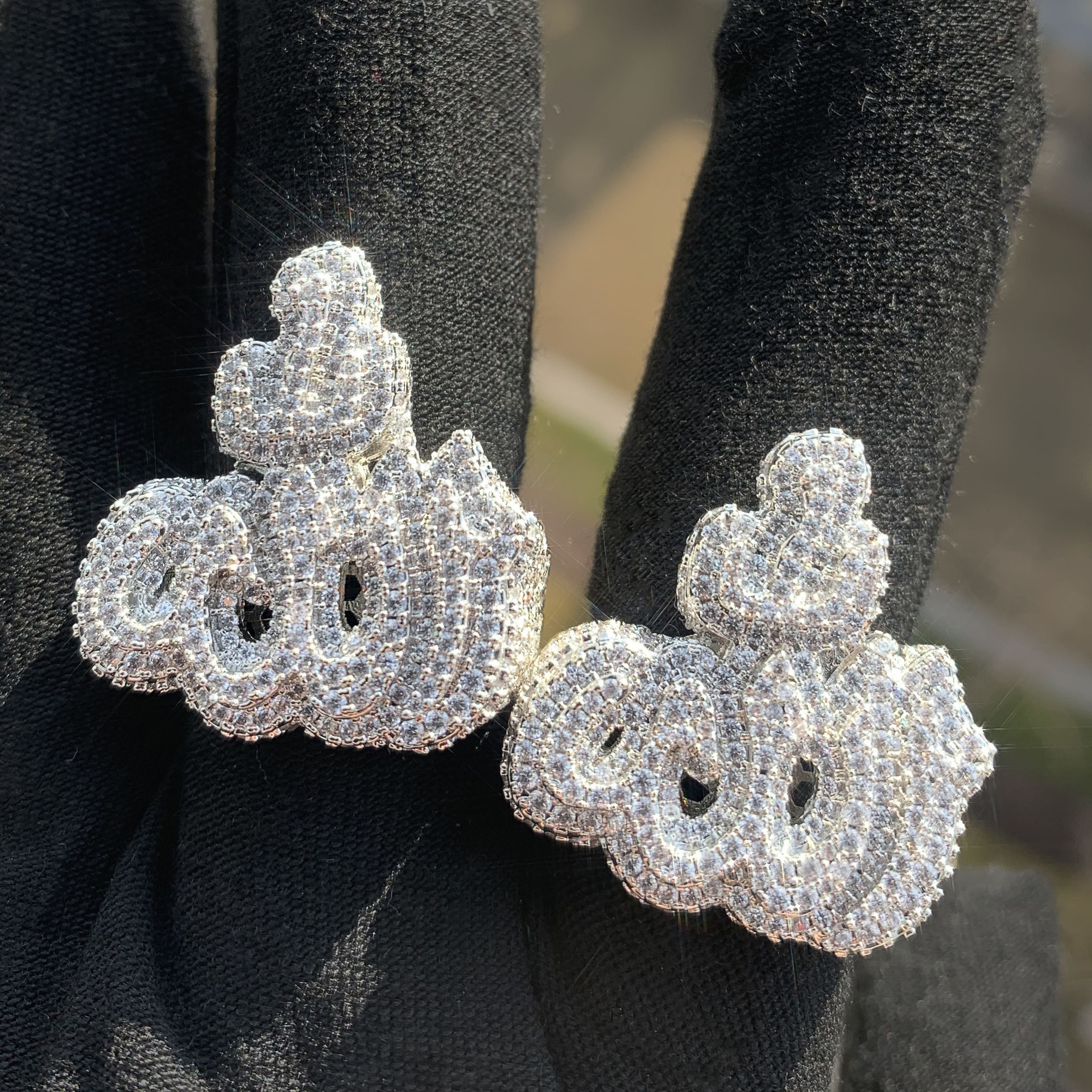 Iced Out Letter Pattern Cubic Zirconia Hip Hop Ring For Men — detail 2