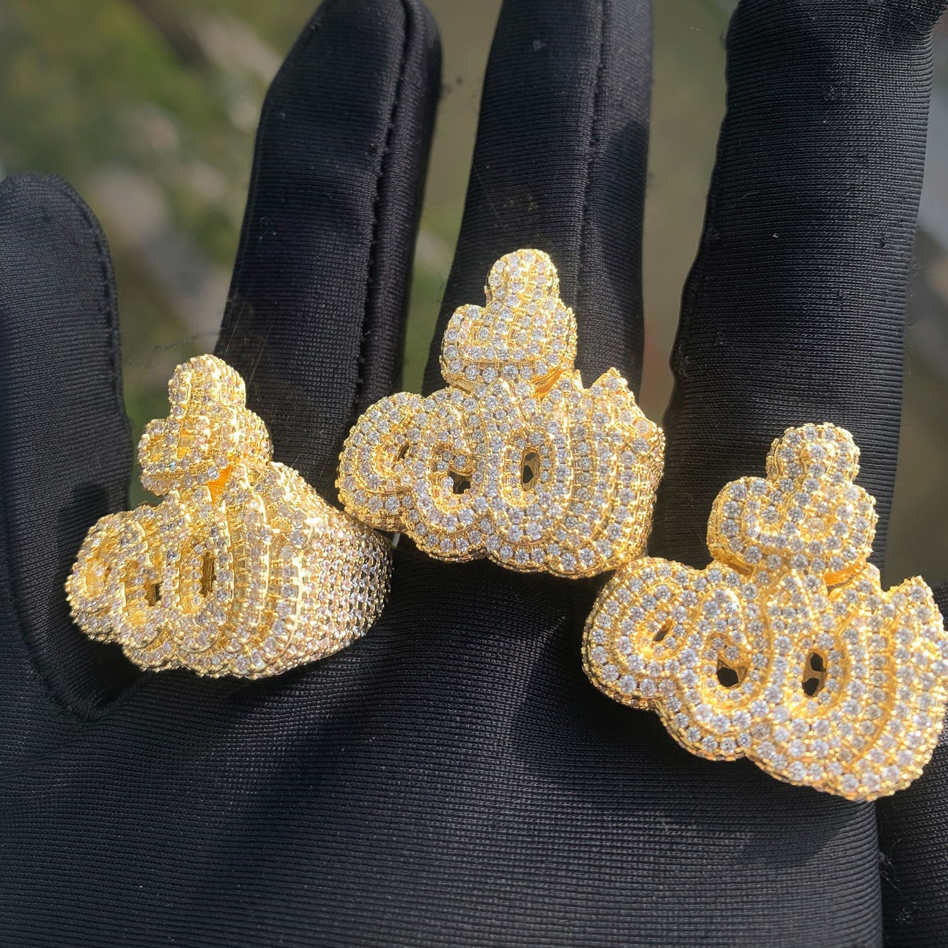 Iced Out Letter Pattern Cubic Zirconia Hip Hop Ring For Men — detail 3