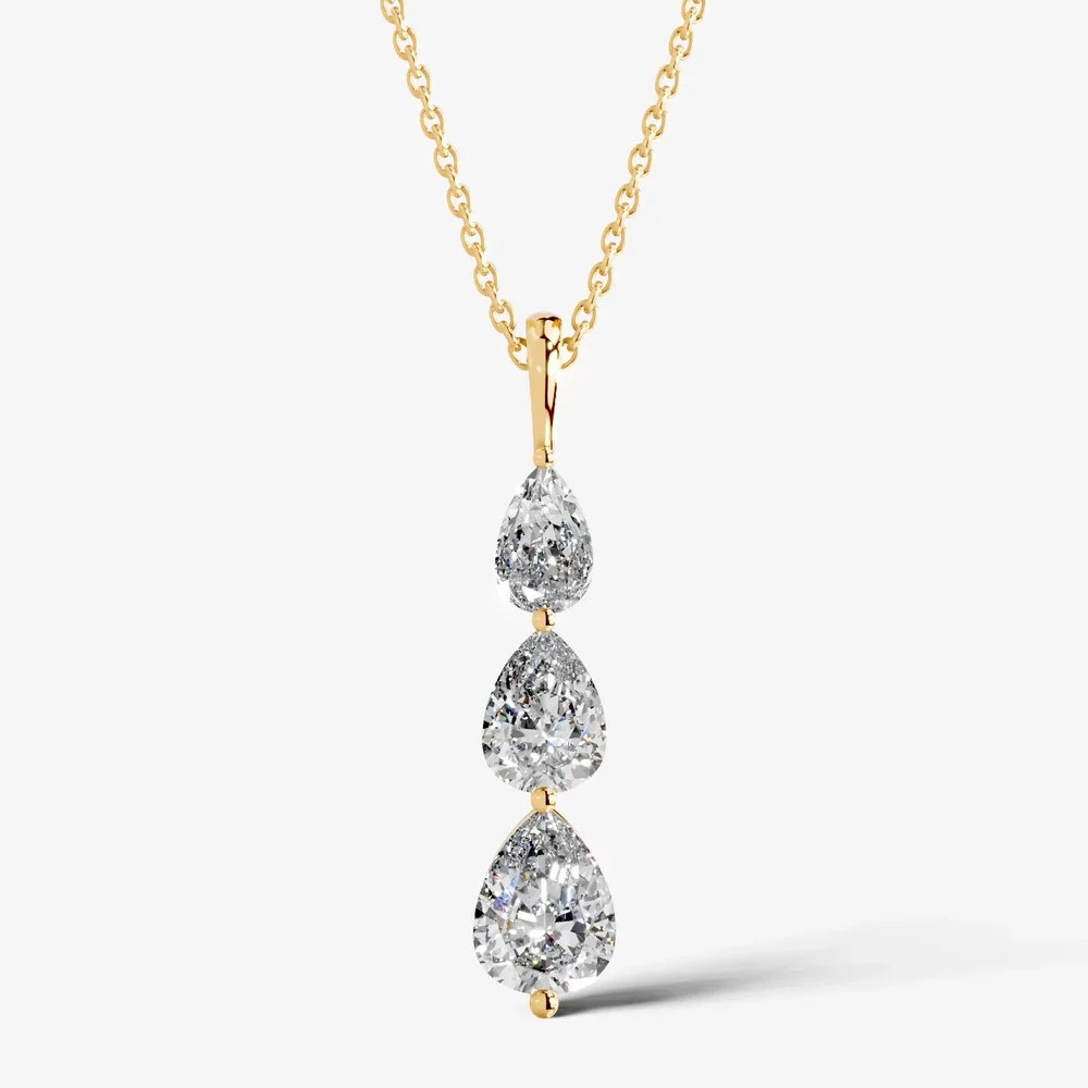 Gradient teardrop moissanite necklace · S925 Silver / Chain Length 40+5cm