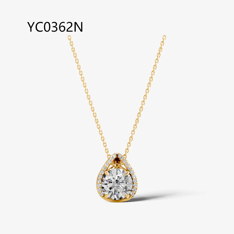 1CT Round Moissanite Necklace · s925 silver / 40+5cm