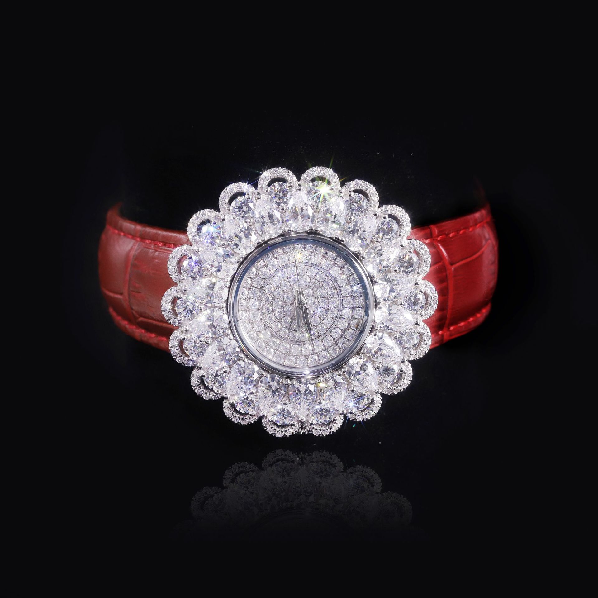 Aodhy 925 Sterling Silver Moissanite Leather Strap Watch — detail 11