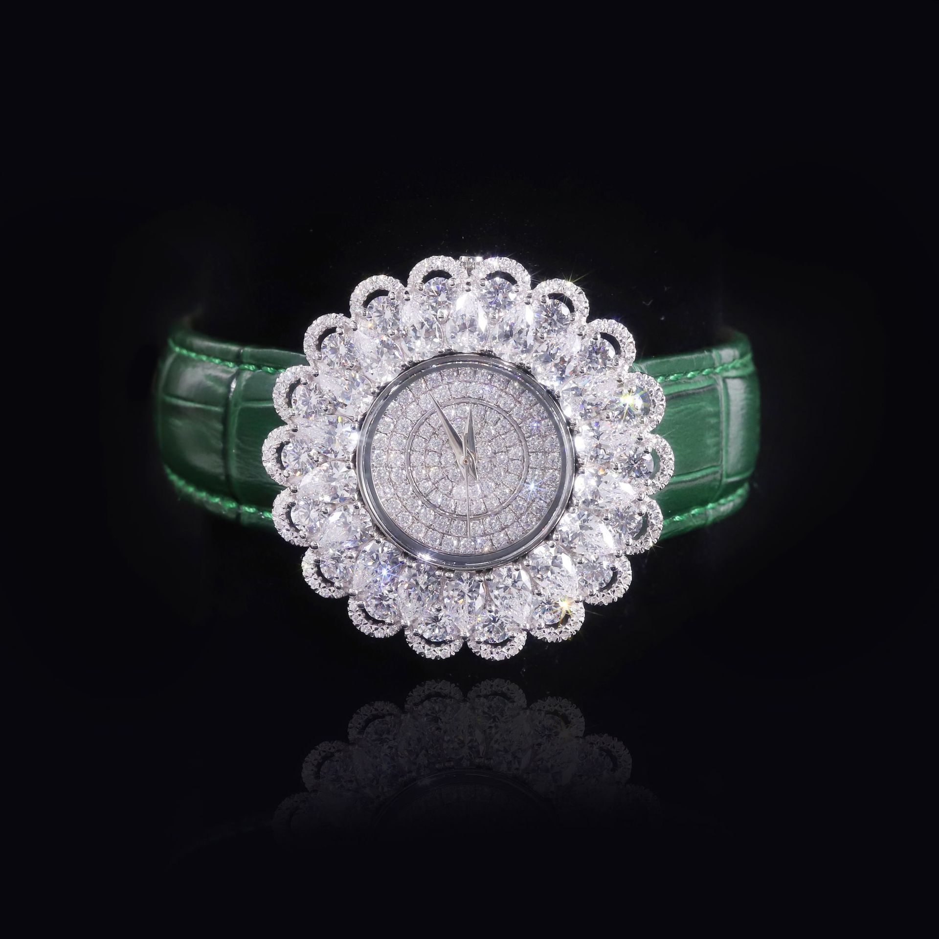 Aodhy 925 Sterling Silver Moissanite Leather Strap Watch — detail 10