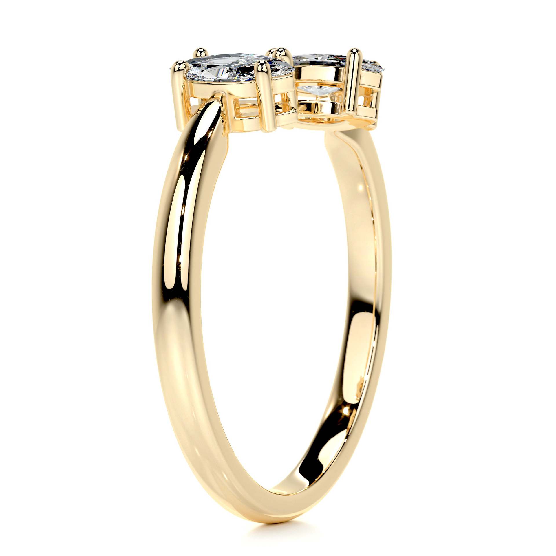 Stylish, open-design ring with a "quiet luxury" aesthetic—a trendy, cross-border fashion piece crafted from S925 sterling silver, gold-plated, and set with a moissanite stone. — detail 13