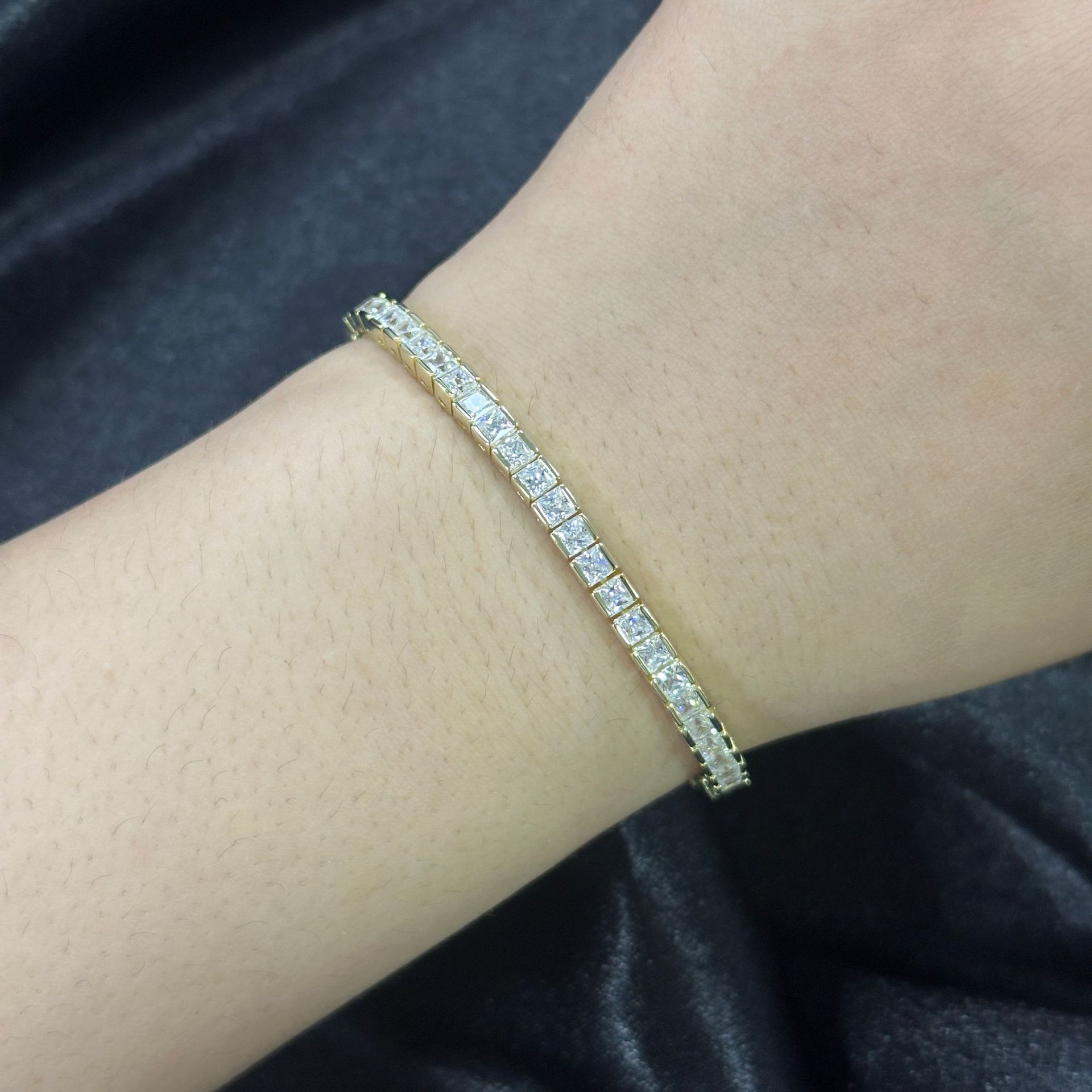S925 Sterling Silver Moissanite Tennis Bracelet – 6 Stone Shapes, 7 Inches — detail 52