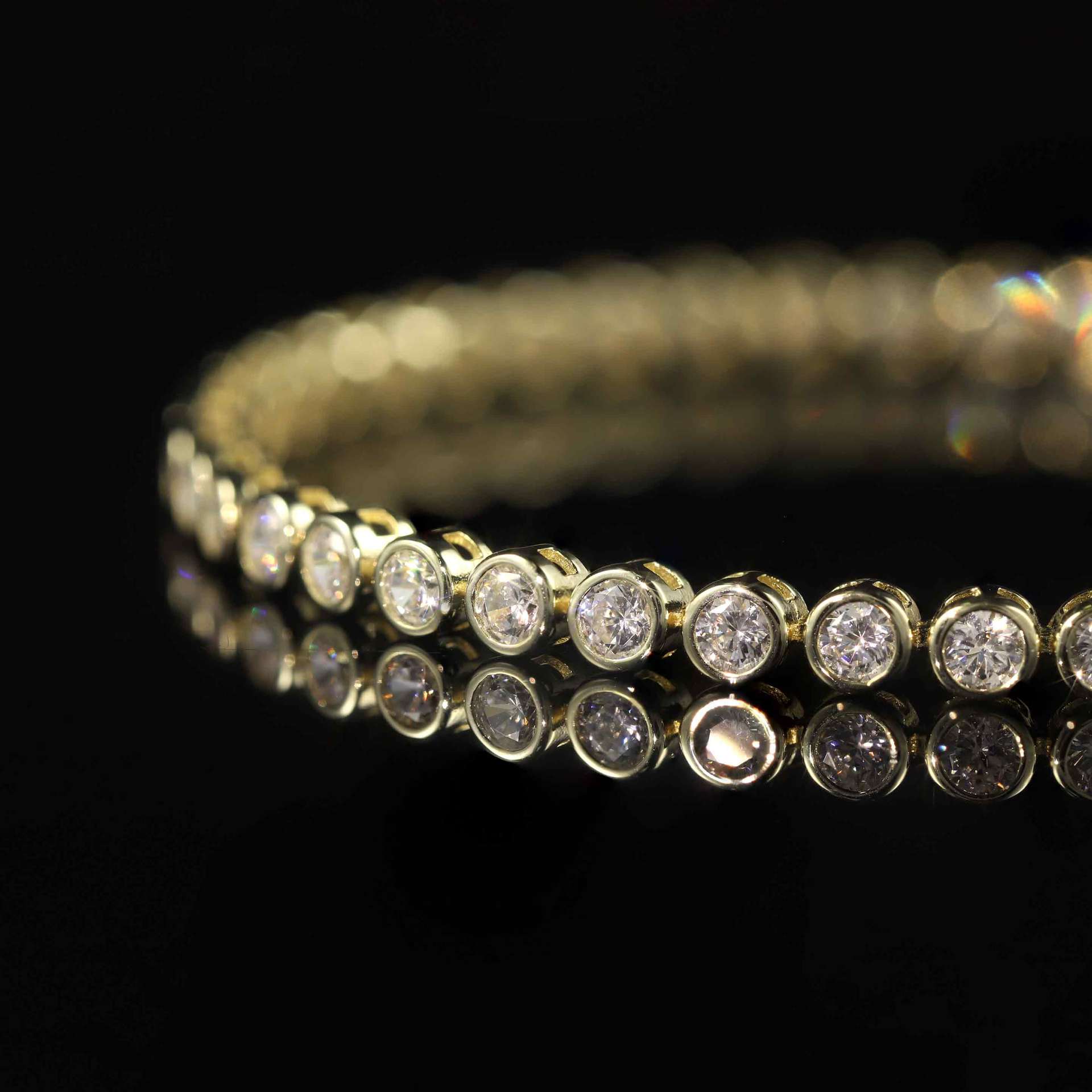 S925 Sterling Silver Bubble Bracelet – Moissanite / Lab-Grown Diamond, 7 Inches — detail 12
