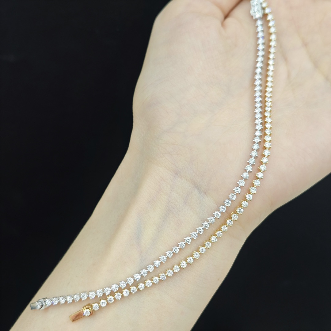18K Gold Lab-Grown Diamond Tennis Bracelet – Approx. 2ct, 16cm — detail 11