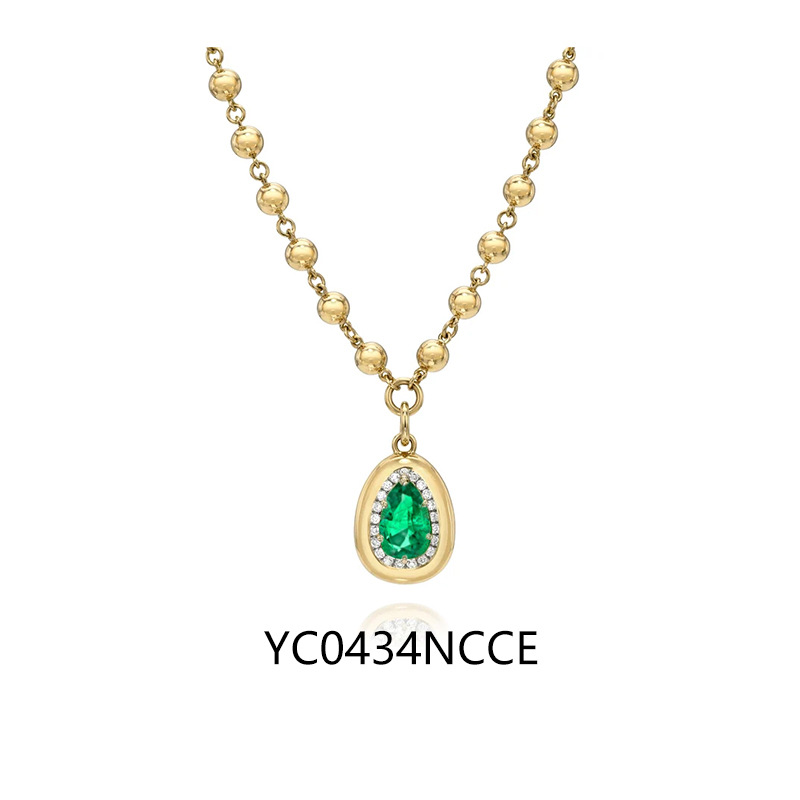 7×11mm teardrop moissanite necklace · S925 silver / with chain (40+5cm)