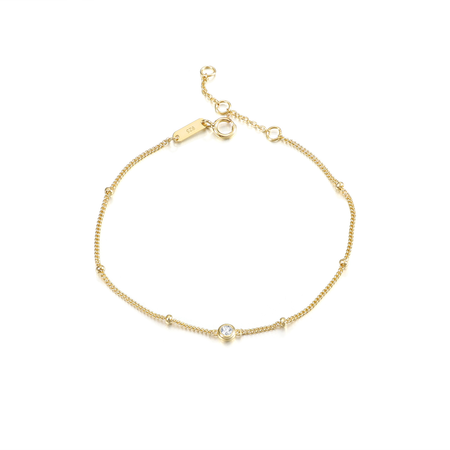 Aodhy Bubble Solitaire Moissanite or Lab-Grown Diamond Bracelet — detail 7