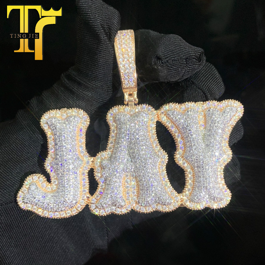 Aodhy Custom Bubble Letter CZ Name Pendant — detail 4