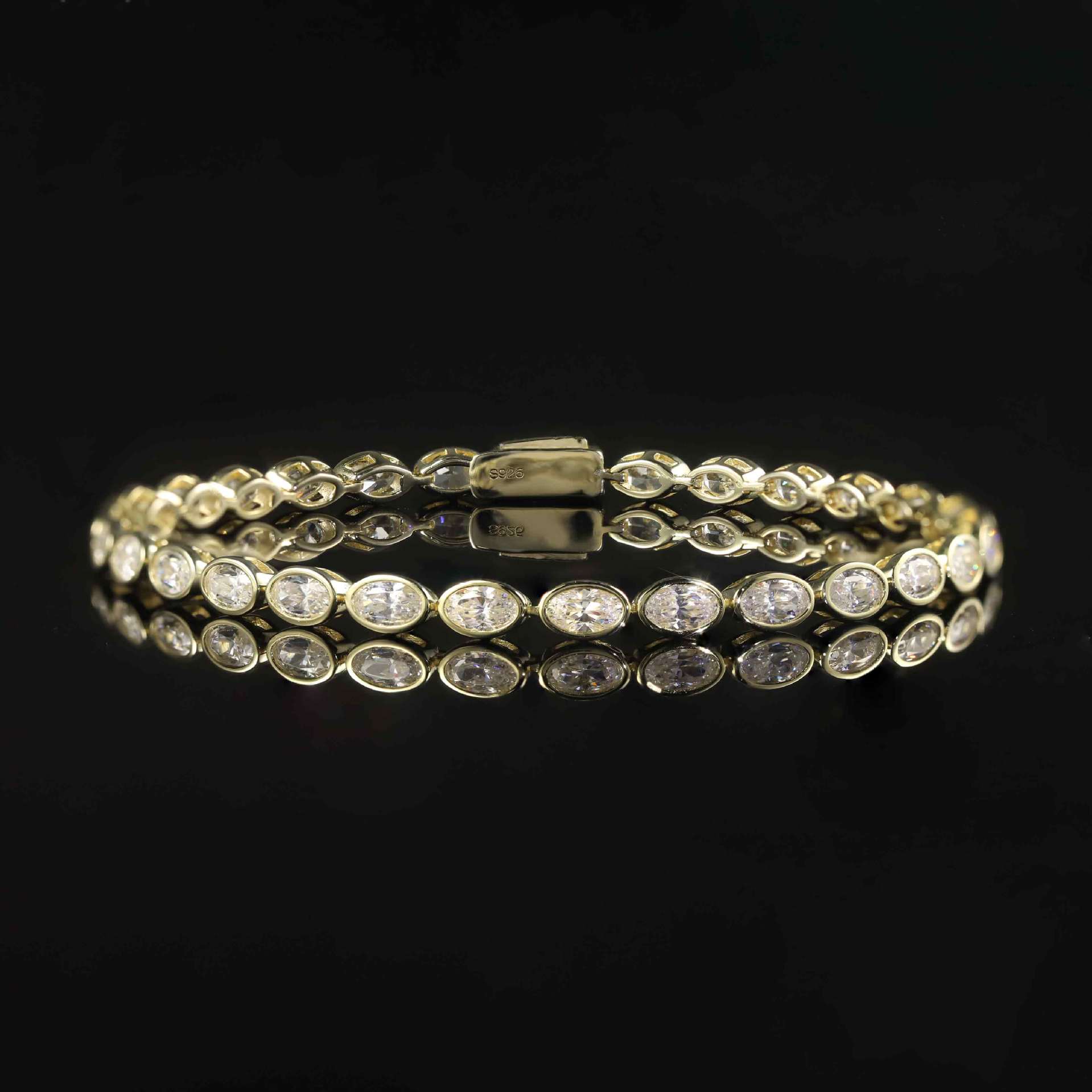 S925 Sterling Silver Moissanite Tennis Bracelet – 6 Stone Shapes, 7 Inches — detail 9