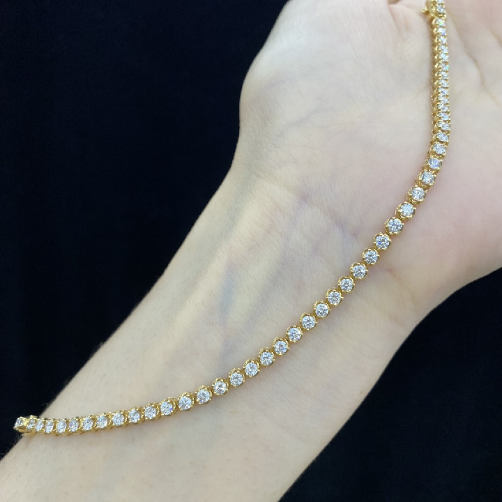 Aodhy 18K Yellow Gold 2.35 ct Lab-Grown Diamond Tennis Bracelet — detail 6