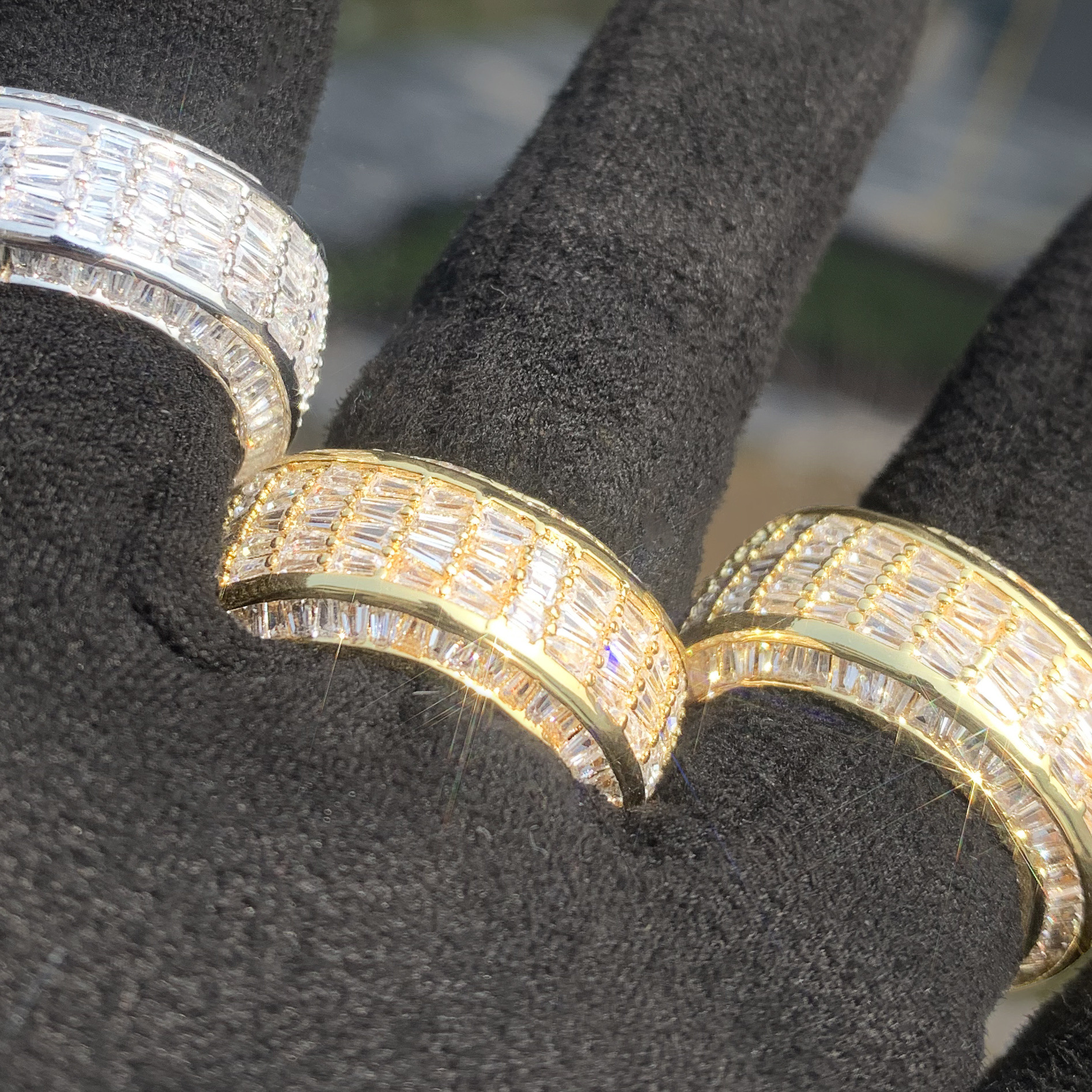 Iced Out Oval Cubic Zirconia Hip Hop Ring For Men — detail 2