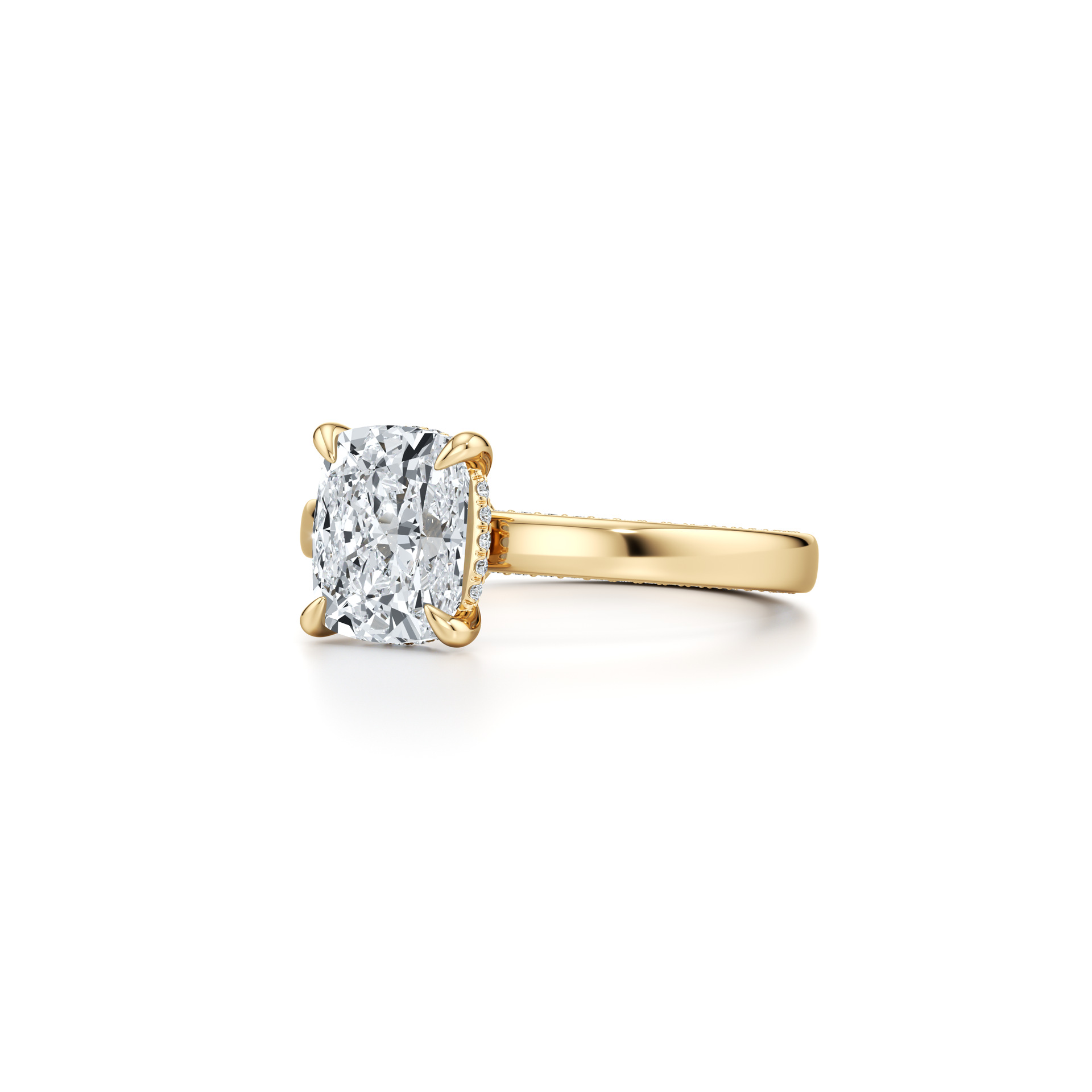 2CT 3CT Moissanite Four Claws Ring 925 Sterling Silver 18K Gold Plated Engagement Wedding Ring — detail 4
