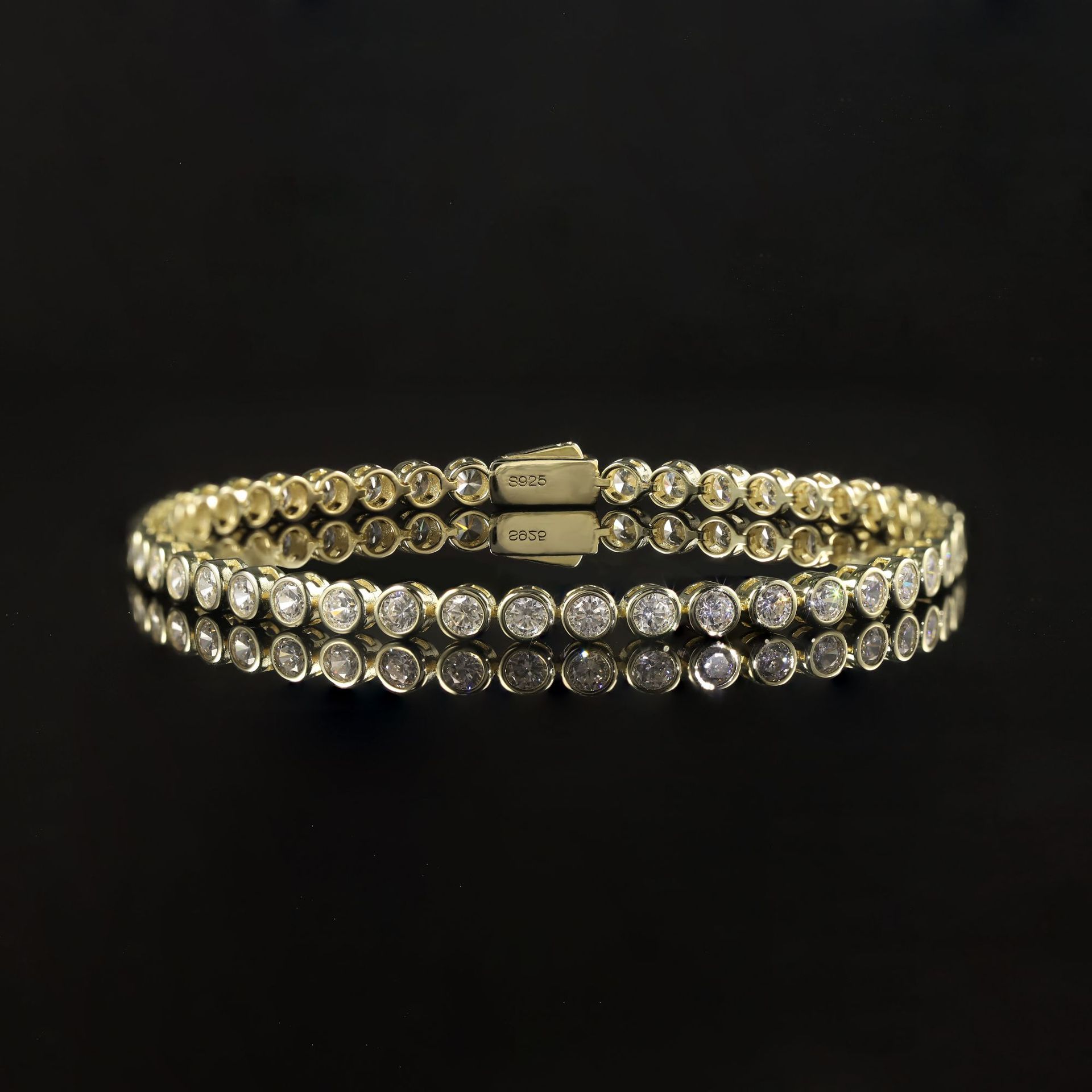 S925 Sterling Silver Bubble Bracelet – Moissanite / Lab-Grown Diamond, 7 Inches — detail 10