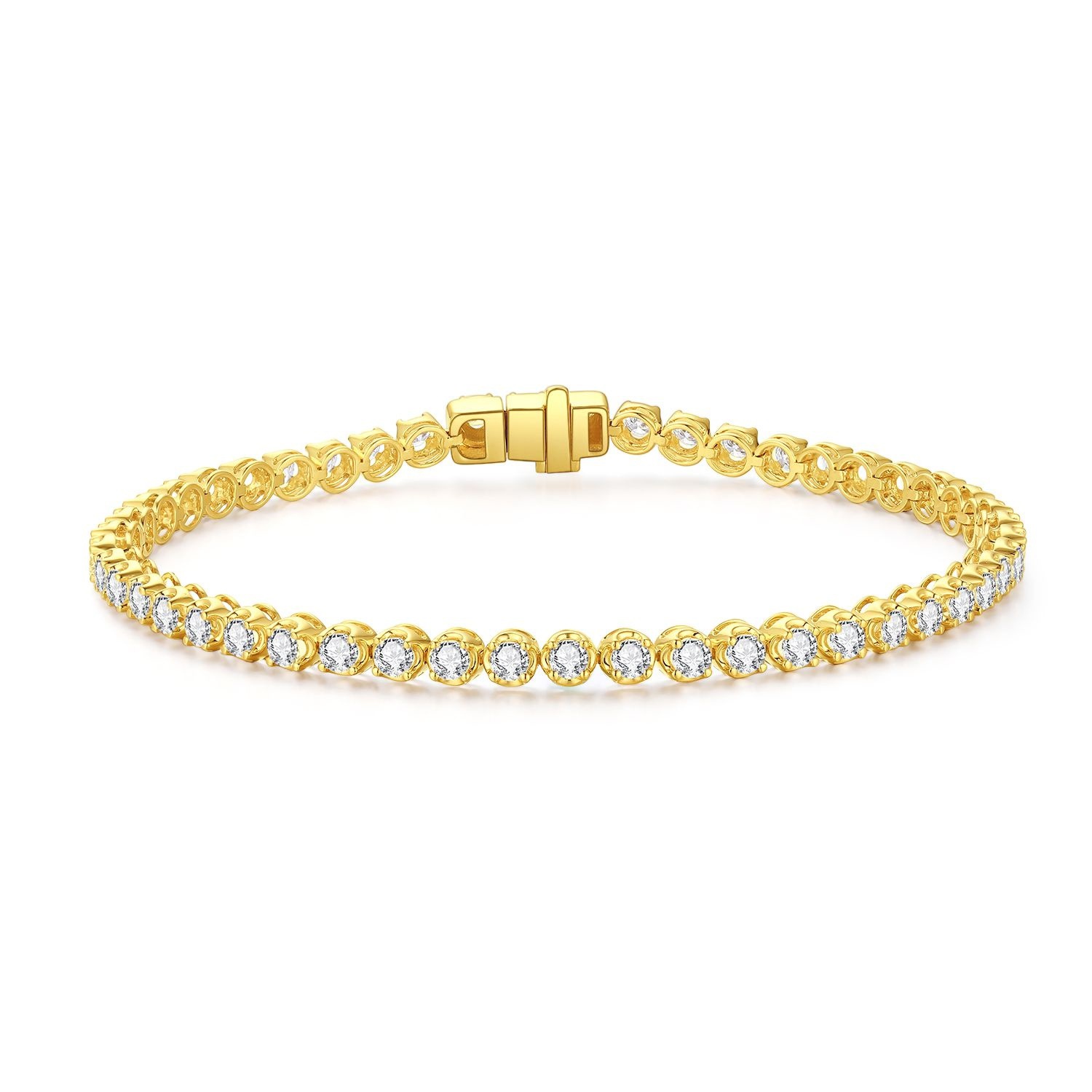 Aodhy 18K Yellow Gold 2.35 ct Lab-Grown Diamond Tennis Bracelet — detail 5