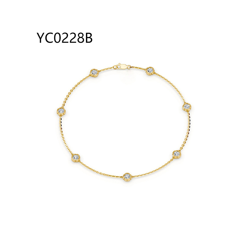 Seven-stone flower bud bracelet (single stone 10 points) · S925 Silver/Moissanite/16+2cm