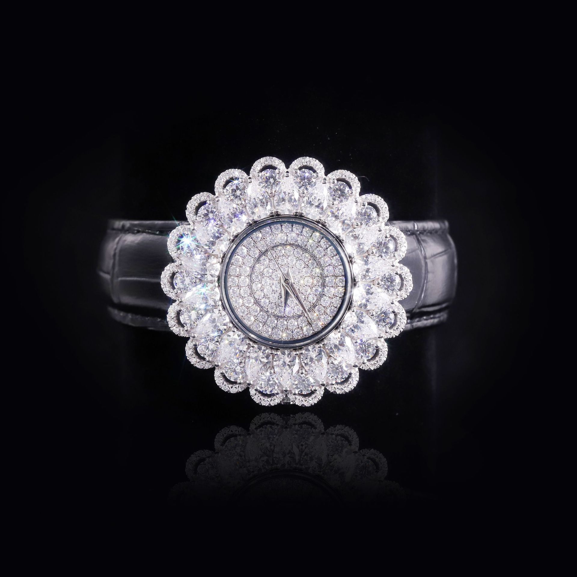 Aodhy 925 Sterling Silver Moissanite Leather Strap Watch — detail 13