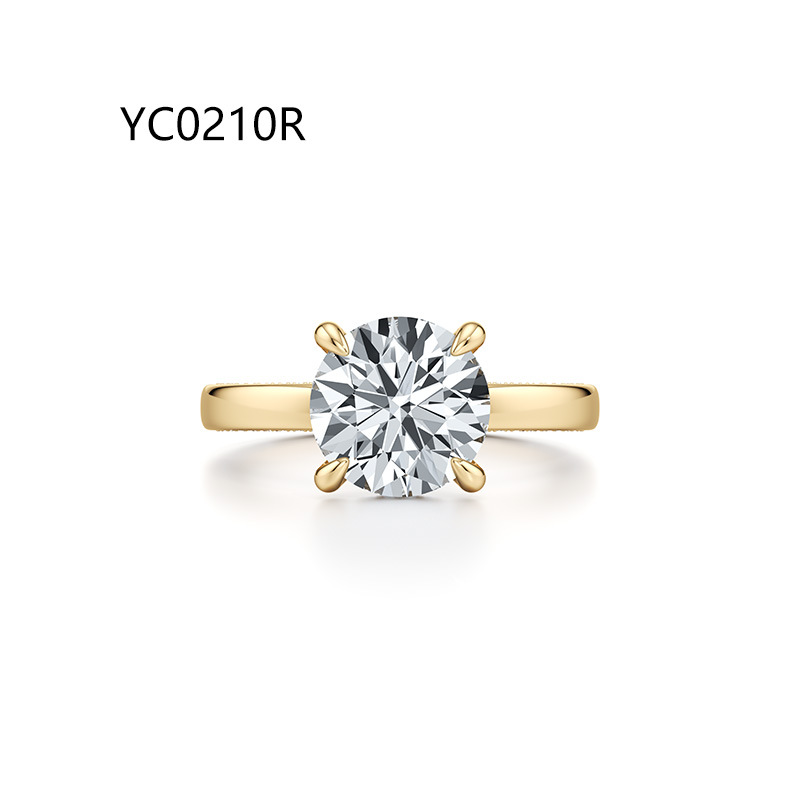 2CT Round Moissanite Ring