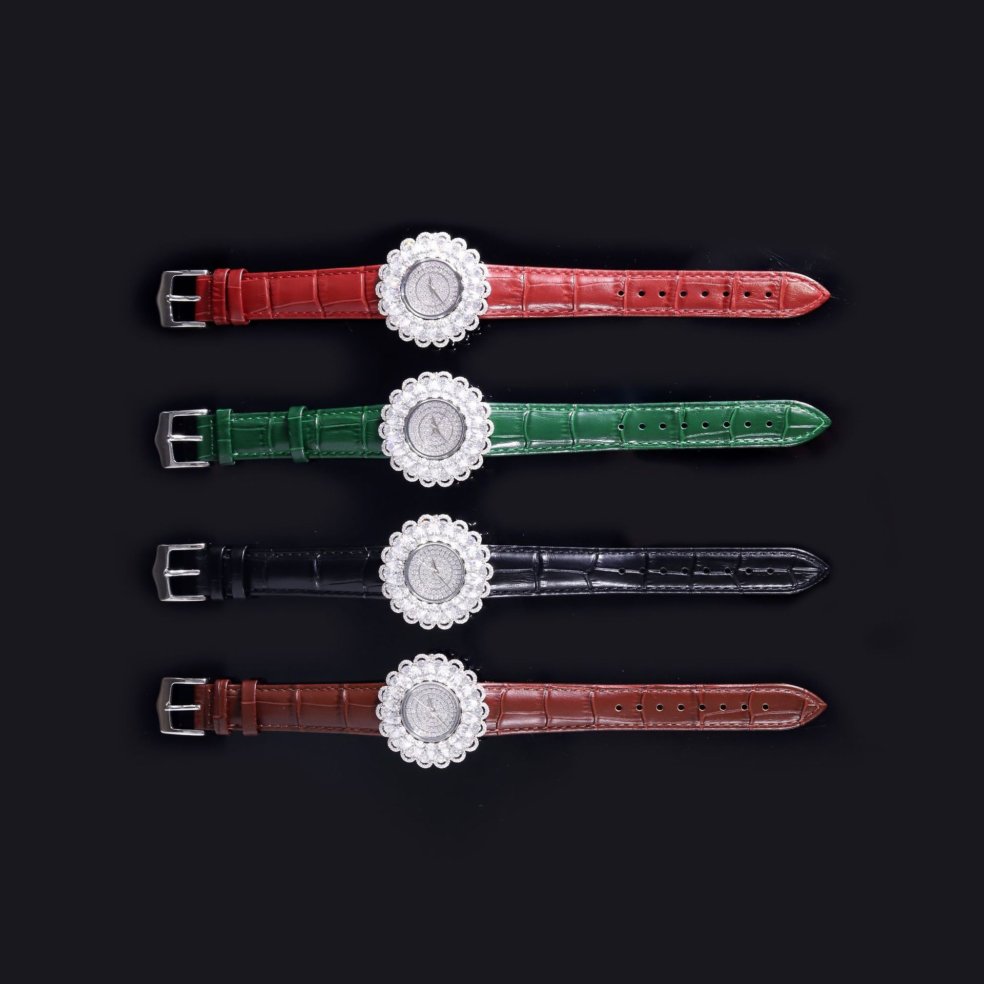Aodhy 925 Sterling Silver Moissanite Leather Strap Watch — detail 8
