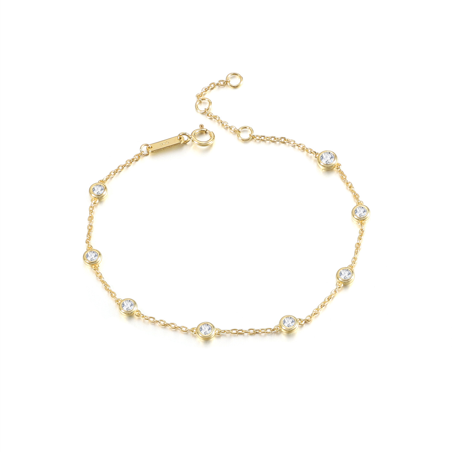 Aodhy Bubble Bezel-Set Moissanite or Lab-Grown Diamond Bracelet — detail 9