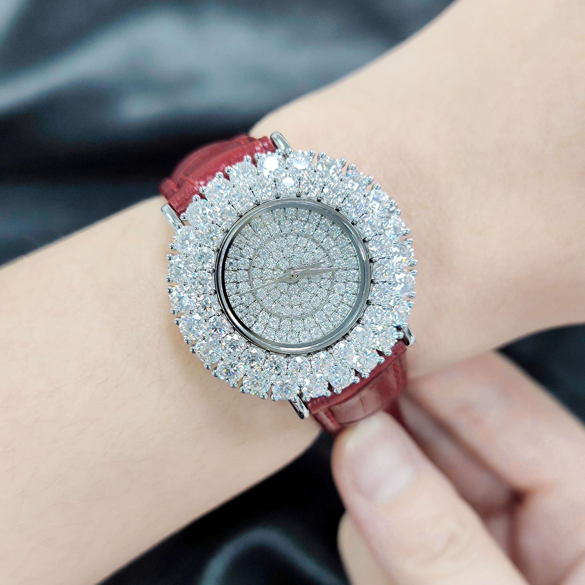 Aodhy 925 Sterling Silver Moissanite Quartz Watch — detail 8