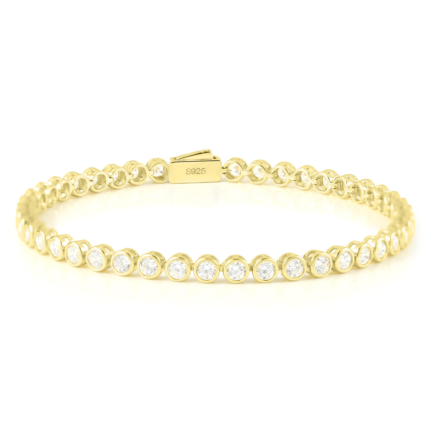 S925 Sterling Silver Bubble Bracelet – Moissanite / Lab-Grown Diamond, 7 Inches — detail 7