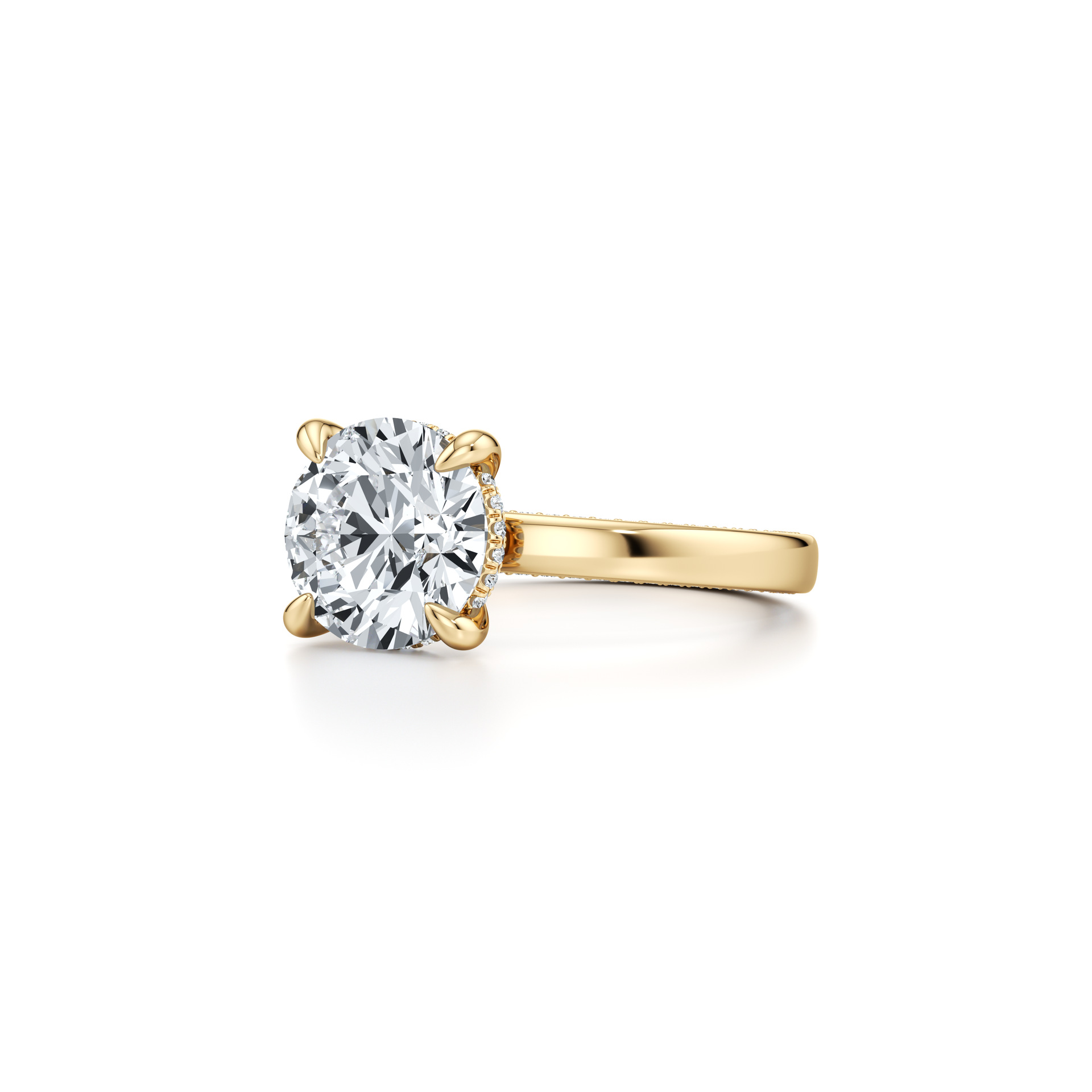2CT 3CT Moissanite Four Claws Ring 925 Sterling Silver 18K Gold Plated Engagement Wedding Ring — detail 6