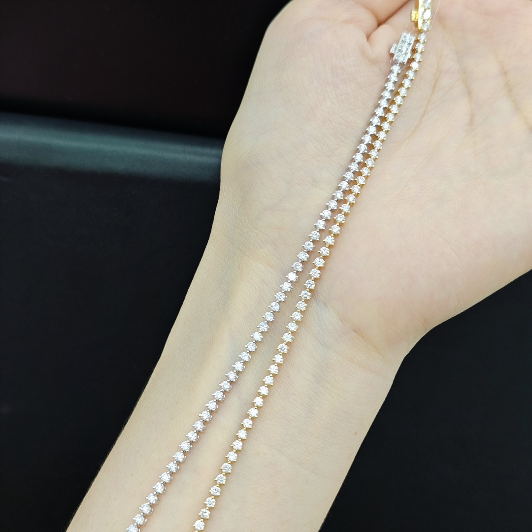 18K Gold Lab-Grown Diamond Tennis Bracelet – Approx. 2ct, 16cm — detail 9