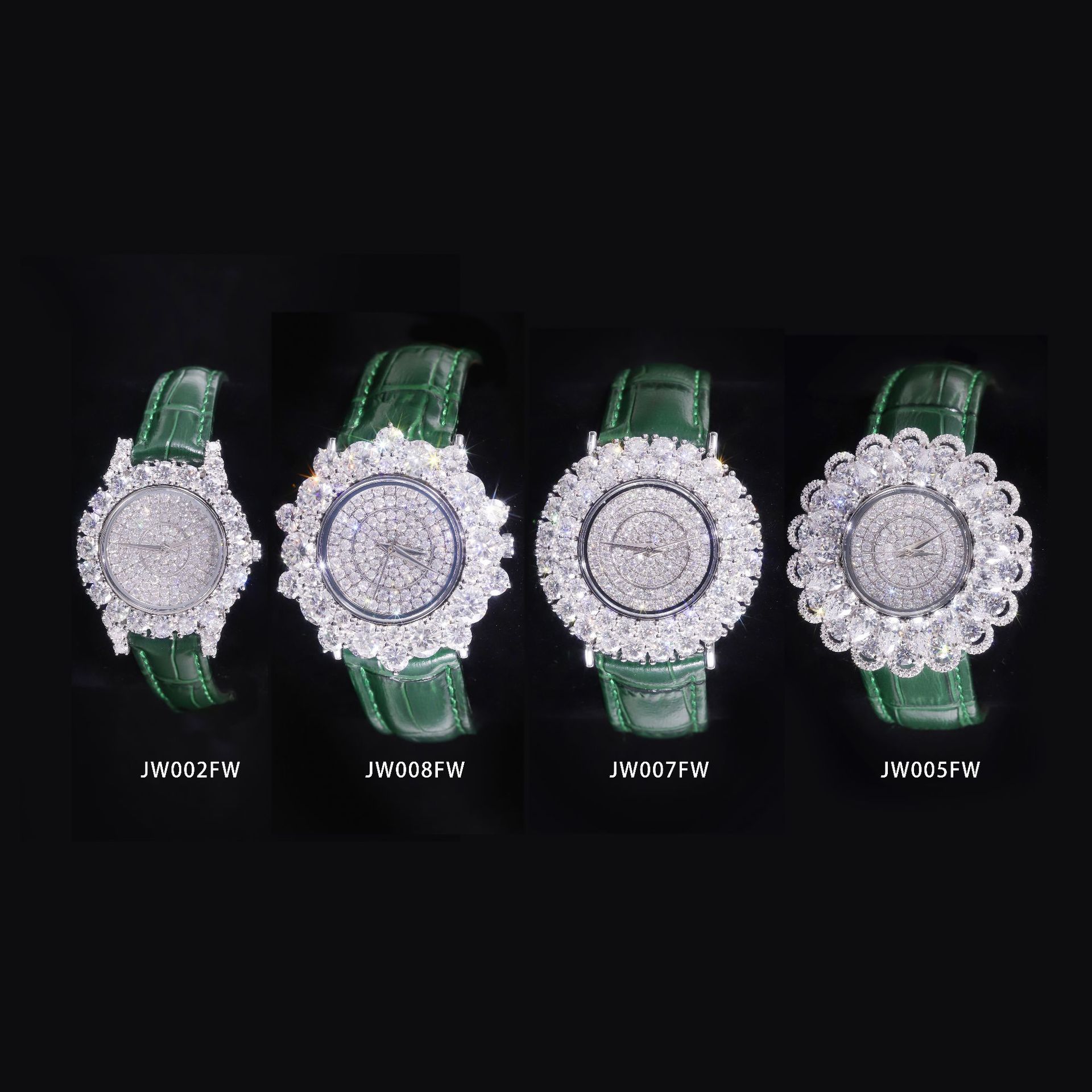 Aodhy 925 Sterling Silver Moissanite Leather Strap Watch — detail 9