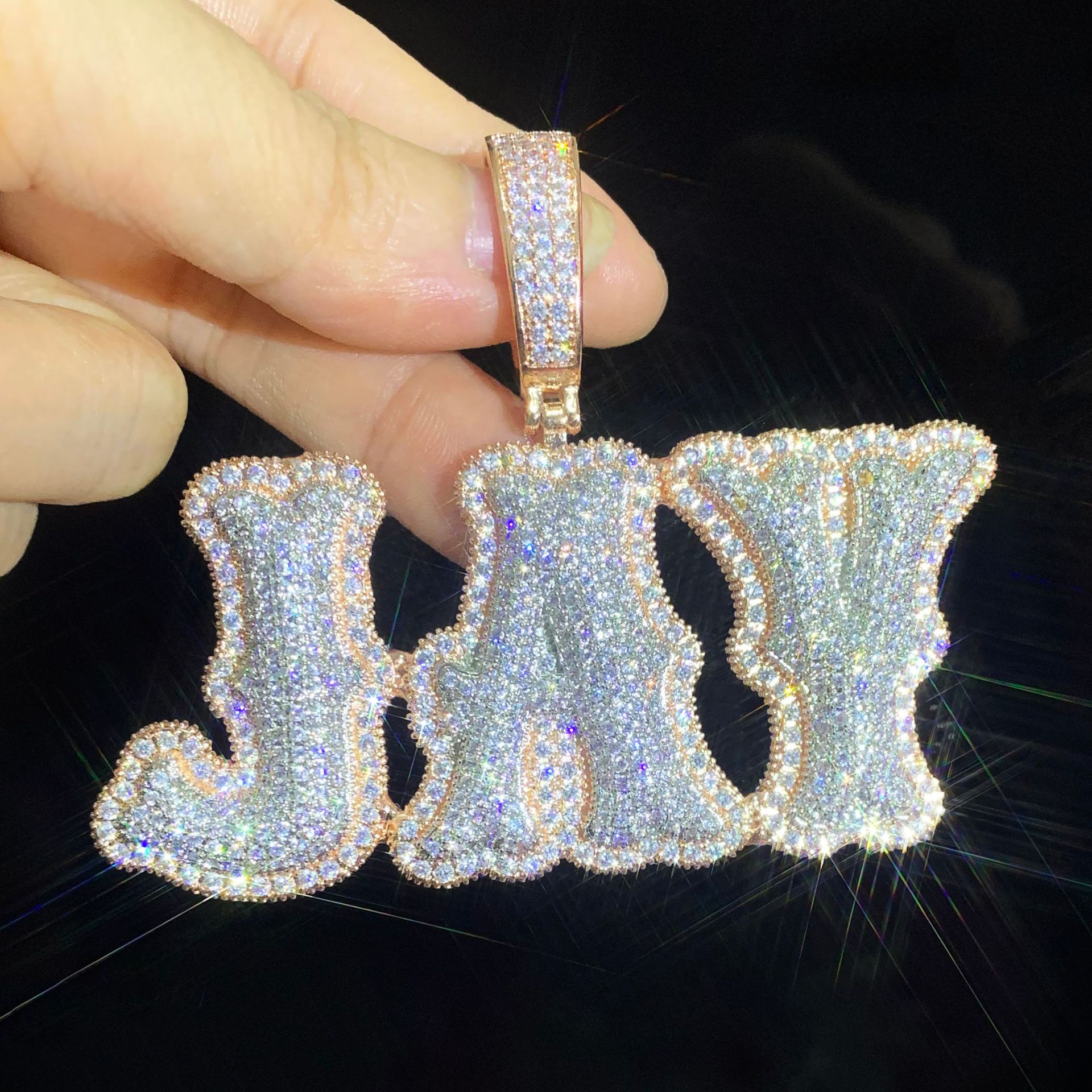 Aodhy Custom Bubble Letter CZ Name Pendant — detail 9