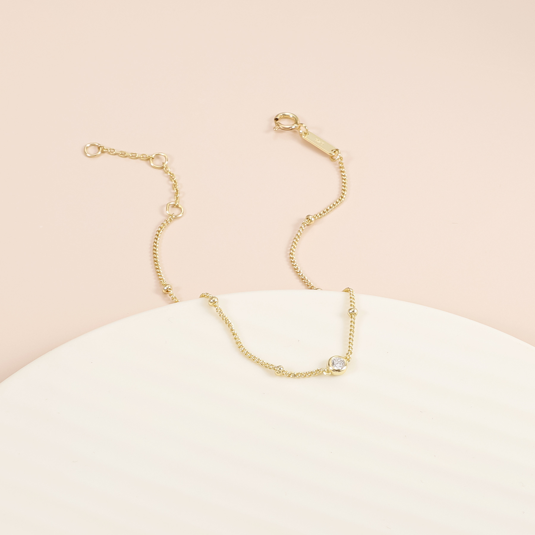 Aodhy Bubble Solitaire Moissanite or Lab-Grown Diamond Bracelet — detail 5