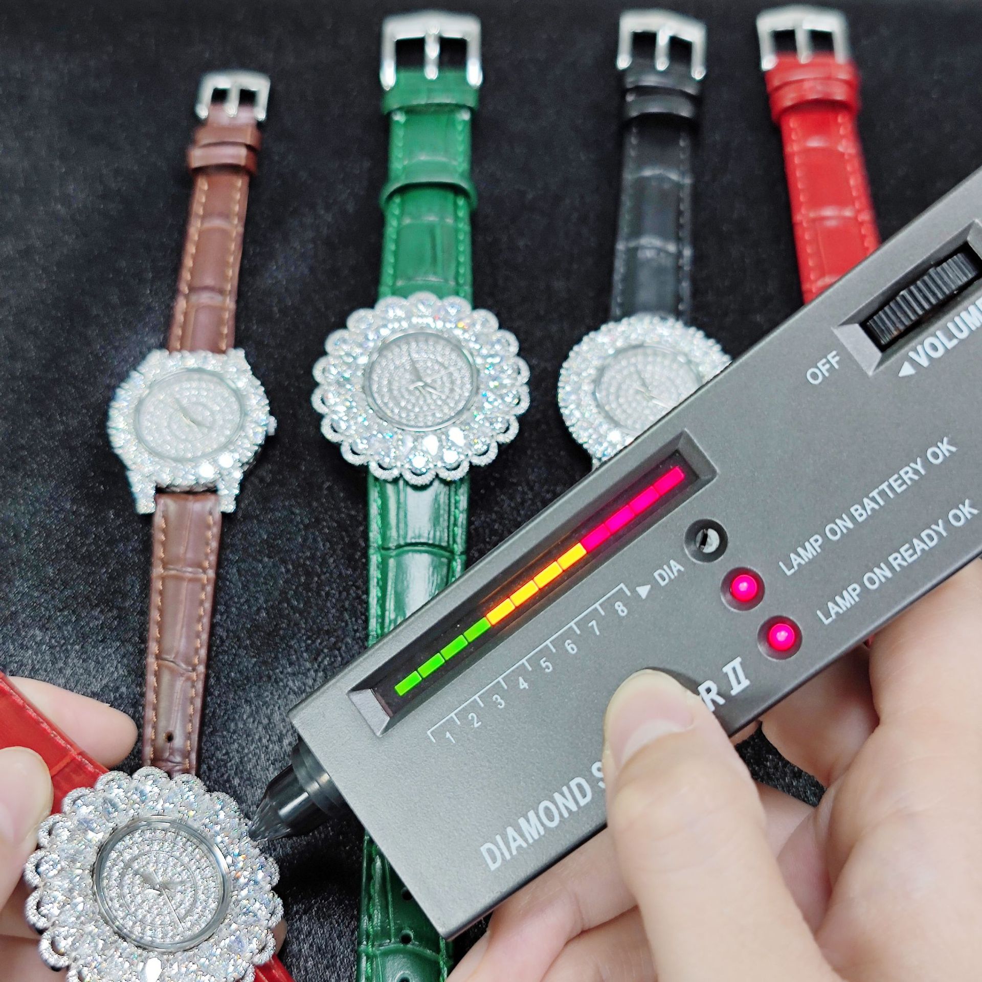 Aodhy 925 Sterling Silver Moissanite Leather Strap Watch — detail 22