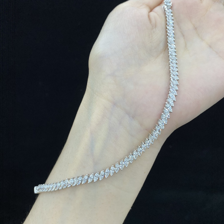 Aodhy 18K White Gold Lab-Grown Diamond Tennis Bracelet — detail 5