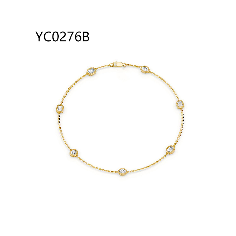 Six uniquely shaped mixed-pattern flower bud bracelet (10 points per stone) · S925 Silver/Moissanite/16+2cm