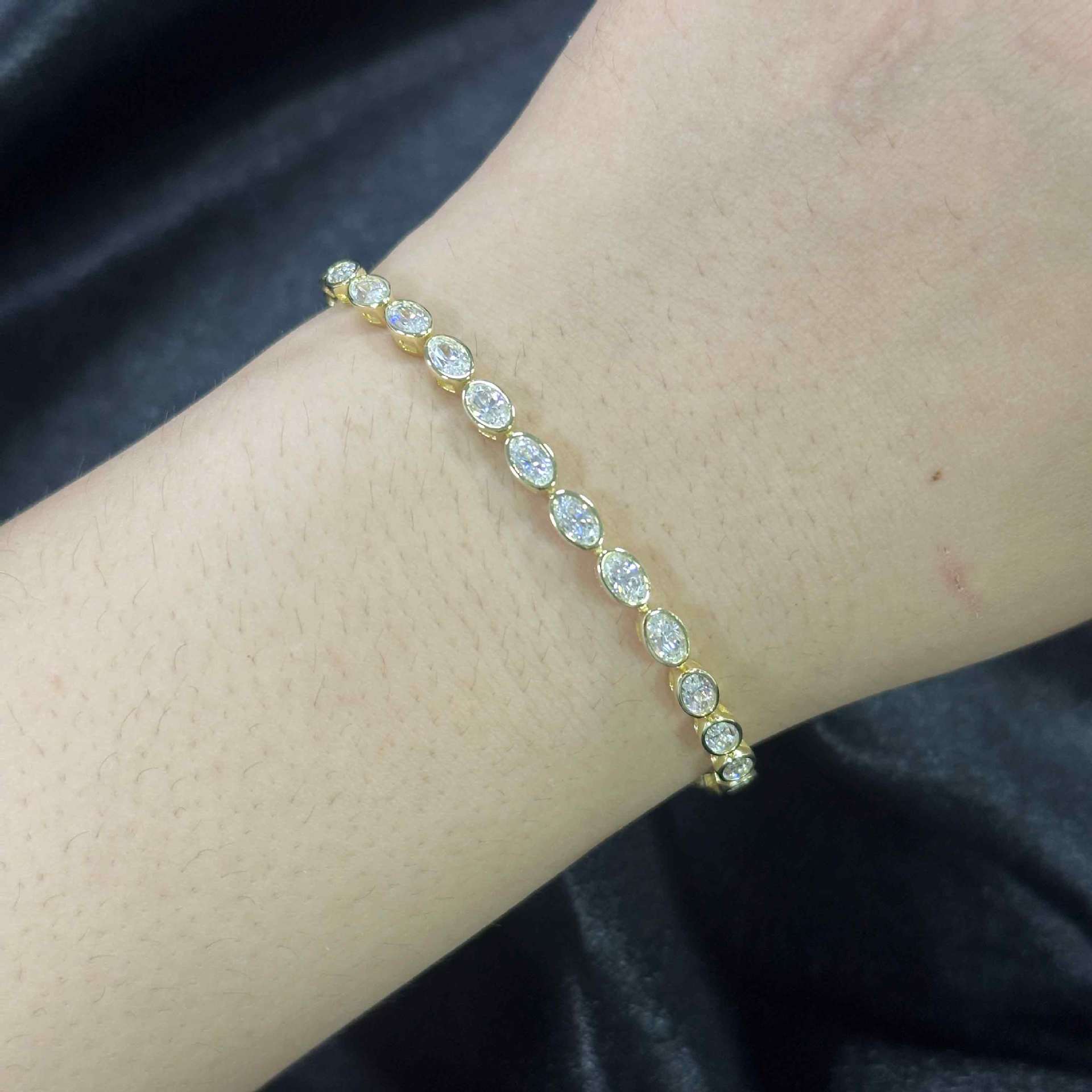 S925 Sterling Silver Moissanite Tennis Bracelet – 6 Stone Shapes, 7 Inches — detail 17