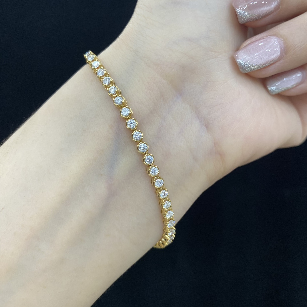 Aodhy 18K Yellow Gold 2.35 ct Lab-Grown Diamond Tennis Bracelet — detail 8