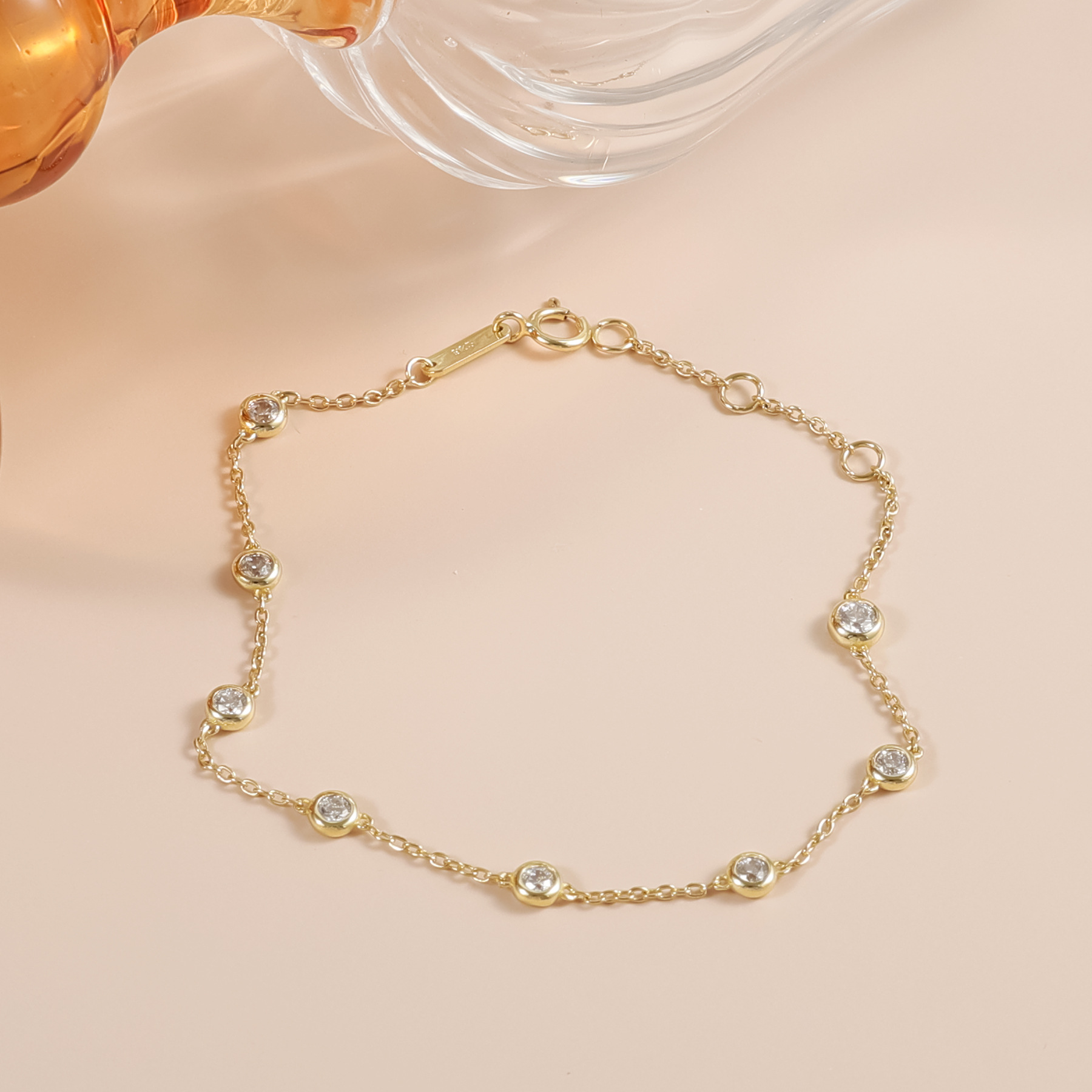 Aodhy Bubble Bezel-Set Moissanite or Lab-Grown Diamond Bracelet — detail 7