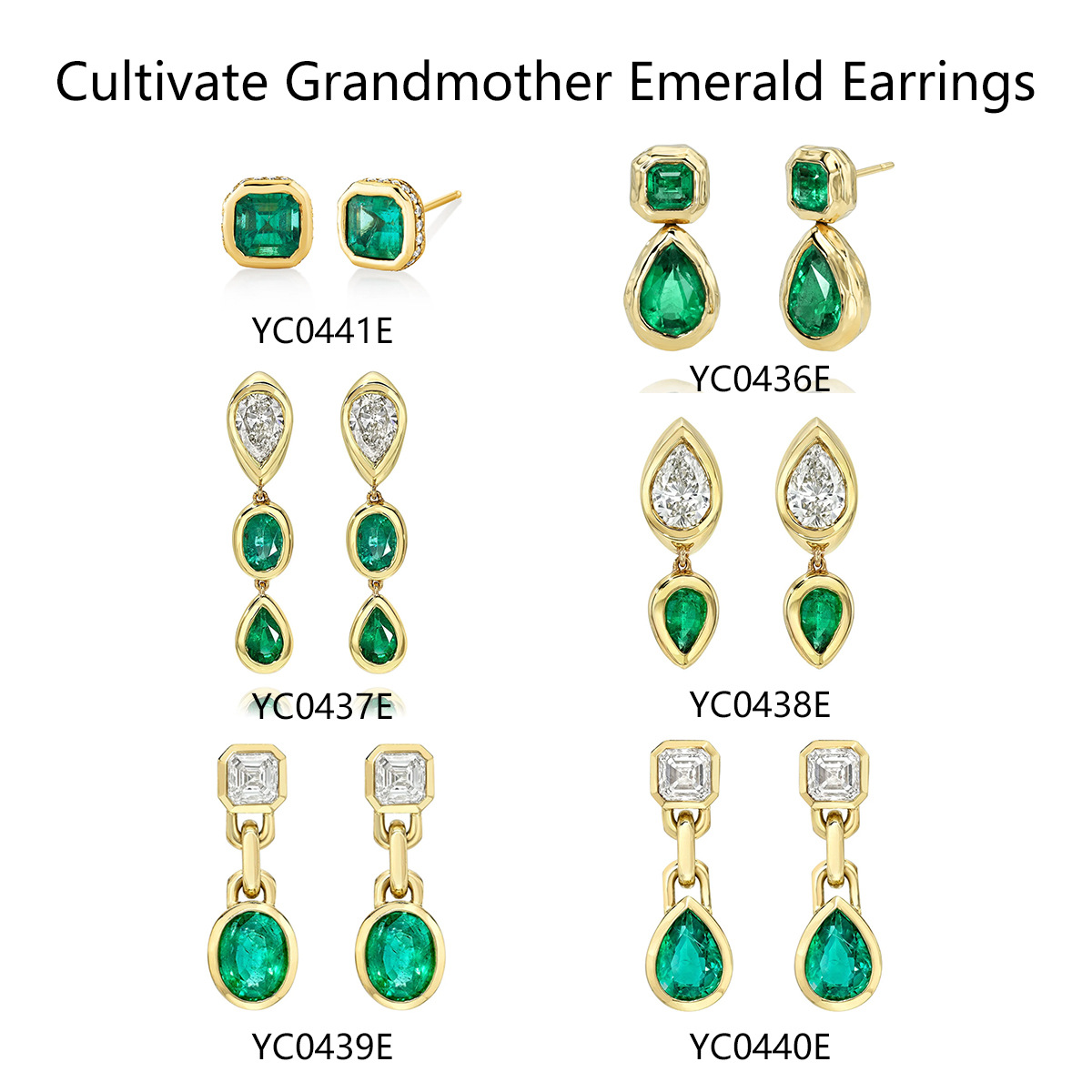 S925 Sterling Silver Cultivated Zambian Emerald Drop Earrings, 18K Gold Plated Gemstone Dangle Earrings — detail 3