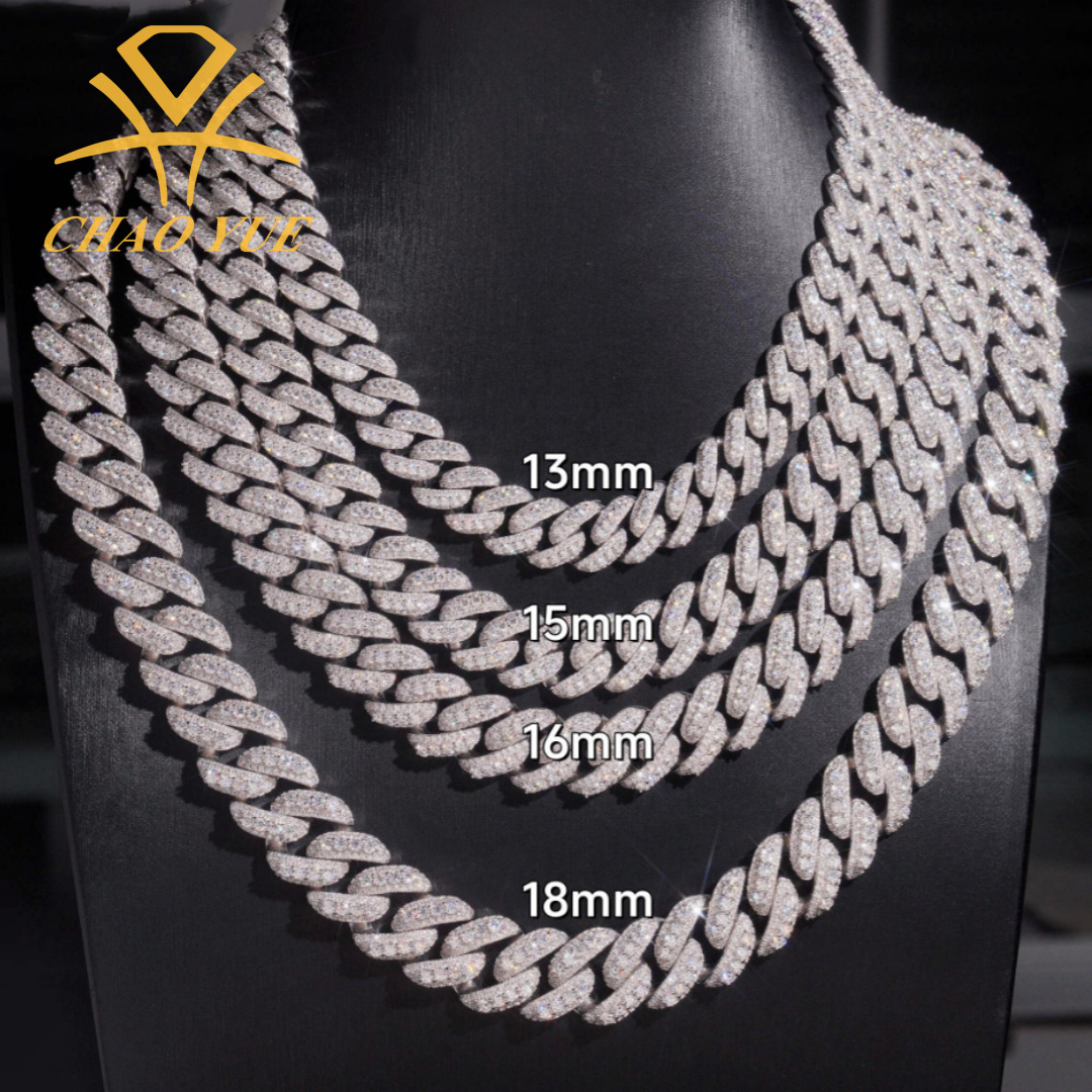 925 Sterling Silver Moissanite Cuban Link Bracelet & Necklace | 13–18mm Width, 7–24 Inches — detail 4