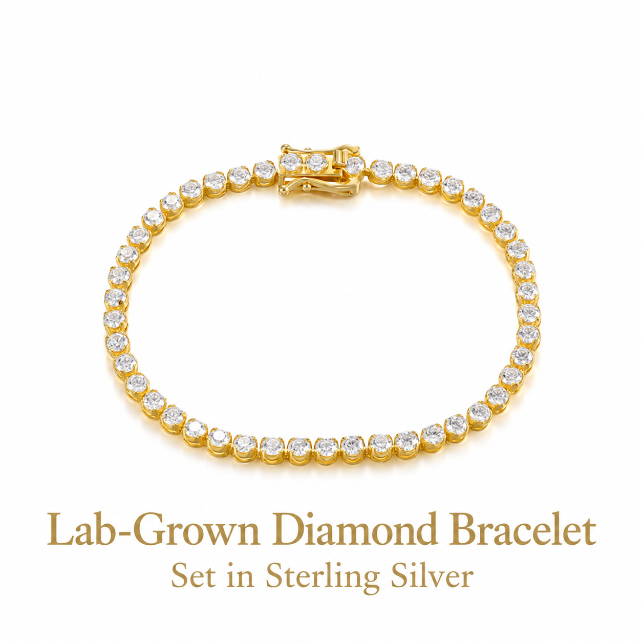 Aodhy 925 Sterling Silver Moissanite or Lab-Grown Diamond Tennis Bracelet — detail 4